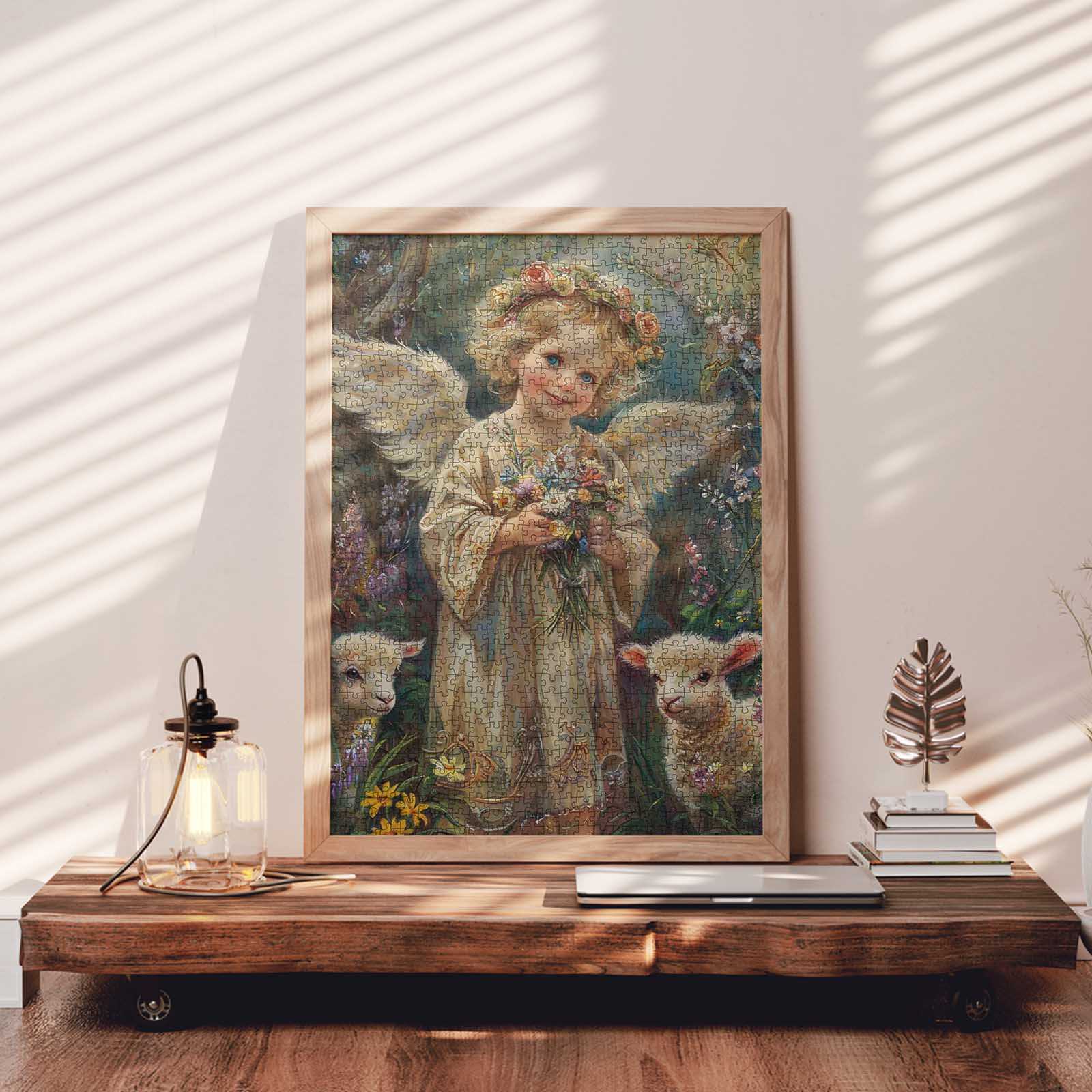 tucocoo-angel-girl-flowers-lamb-puzzle-1000-teile-engel image 3