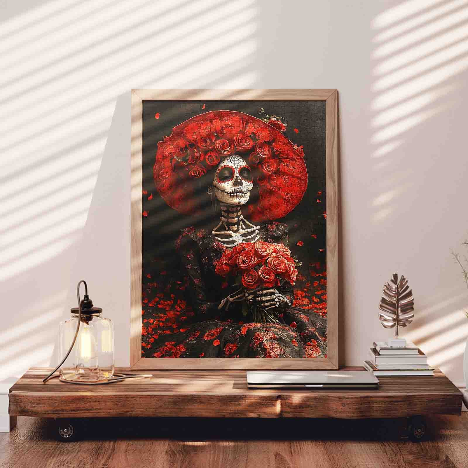 tucocoo-crimson-rose-skeleton-lady-puzzle-1000-teile-gothic image 3
