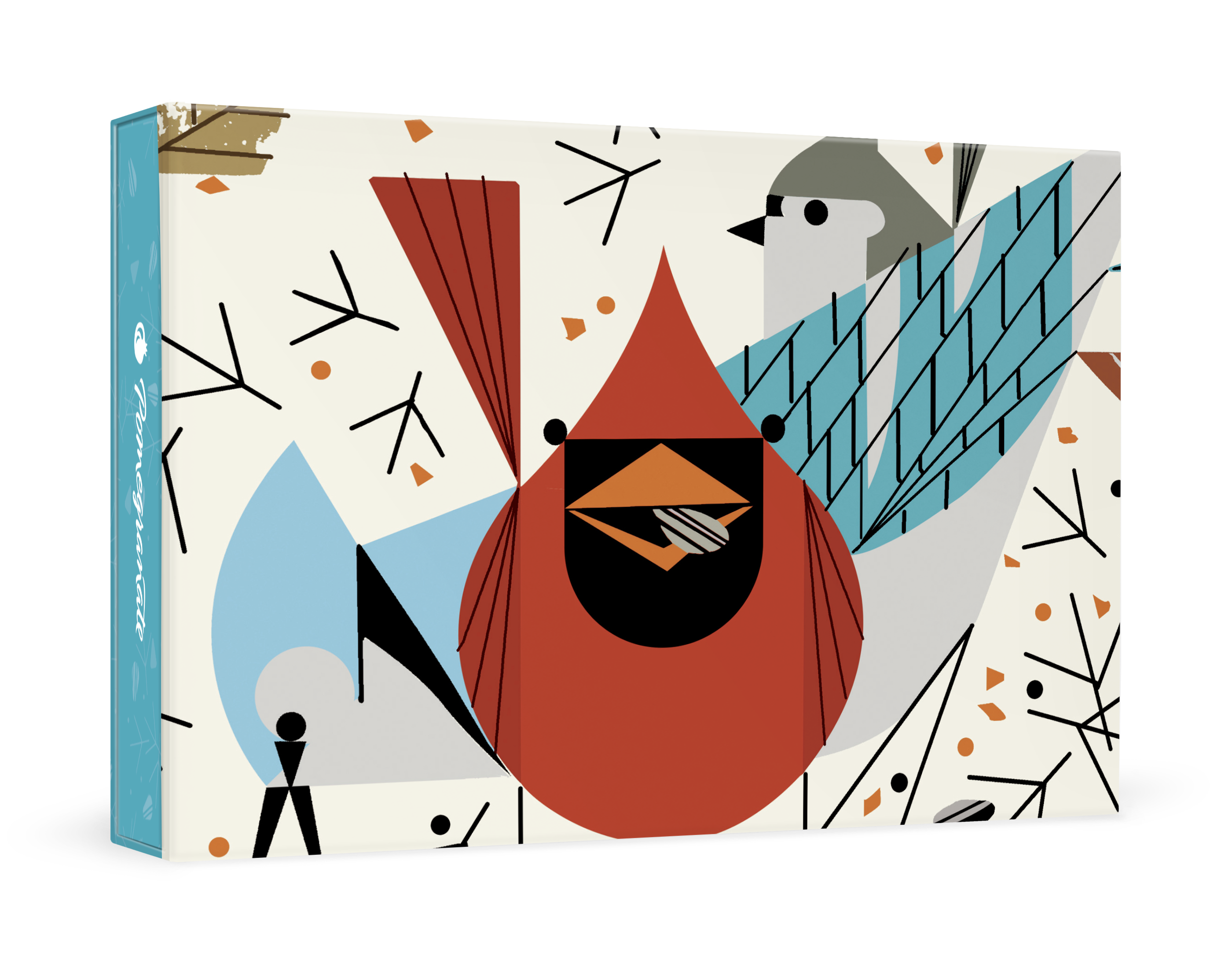 pomegranate-boxed-notecards-charley-harper-birdfeeders-dankeskarten-set image 1