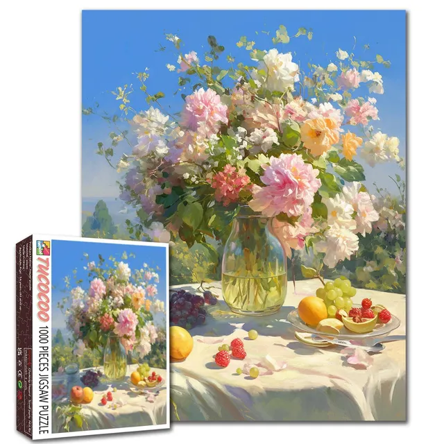 tucocoo-sunlit-garden-floral-vase-puzzle-1000-teile-blumen image 1
