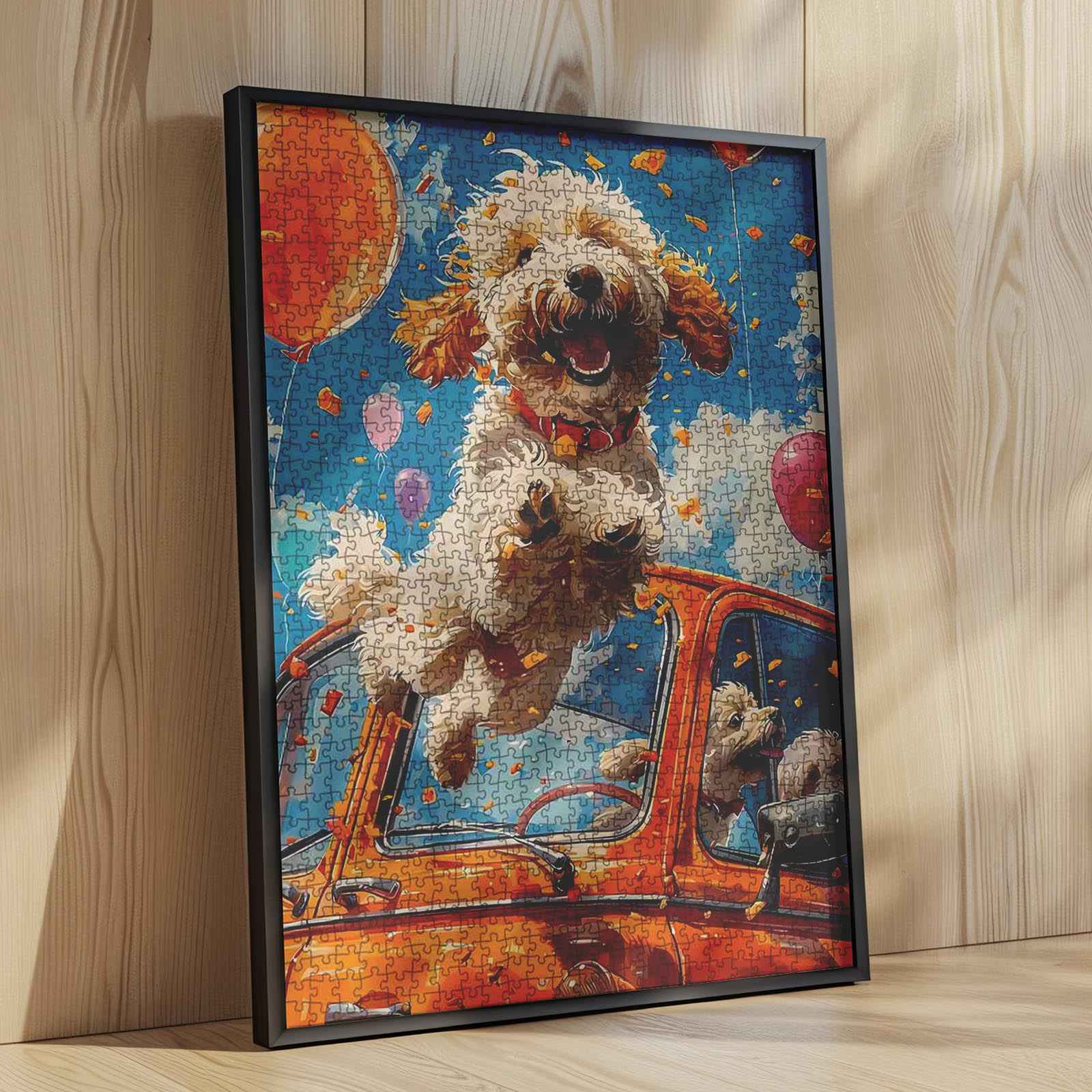tucocoo-happy-dog-jumping-out-of-car-puzzle-1000-teile-hund image 4