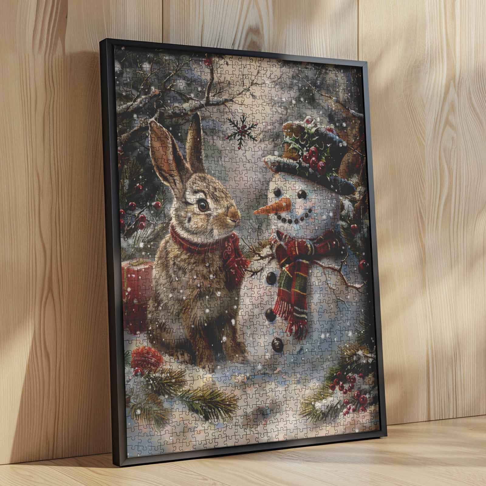 tucocoo-snow-bunny-and-snowman-puzzle-1000-teile-weihnachten image 4