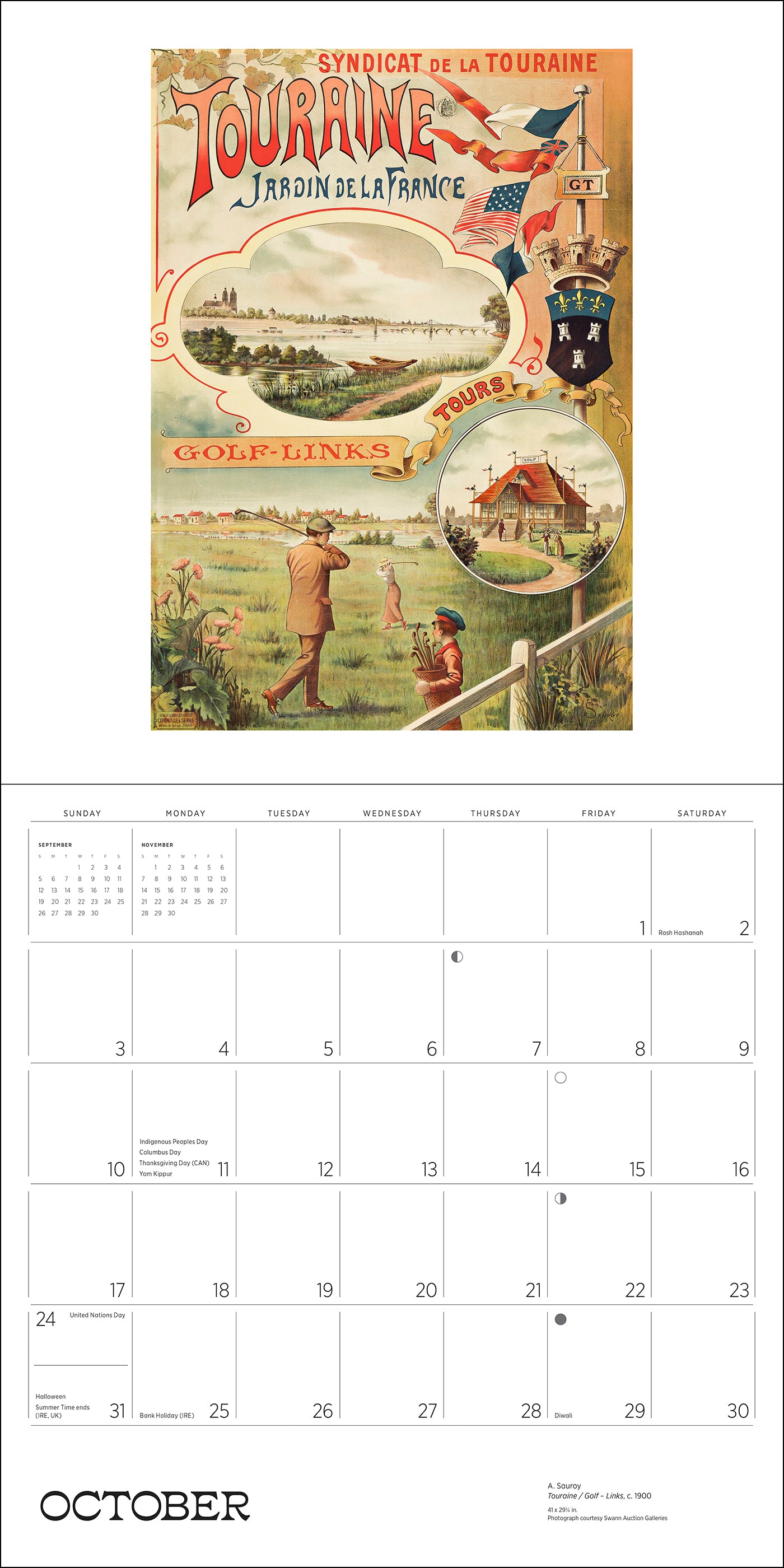 pomegranate-wall-calendar-france-vintage-travel-posters-wandkalender-2027 image 4