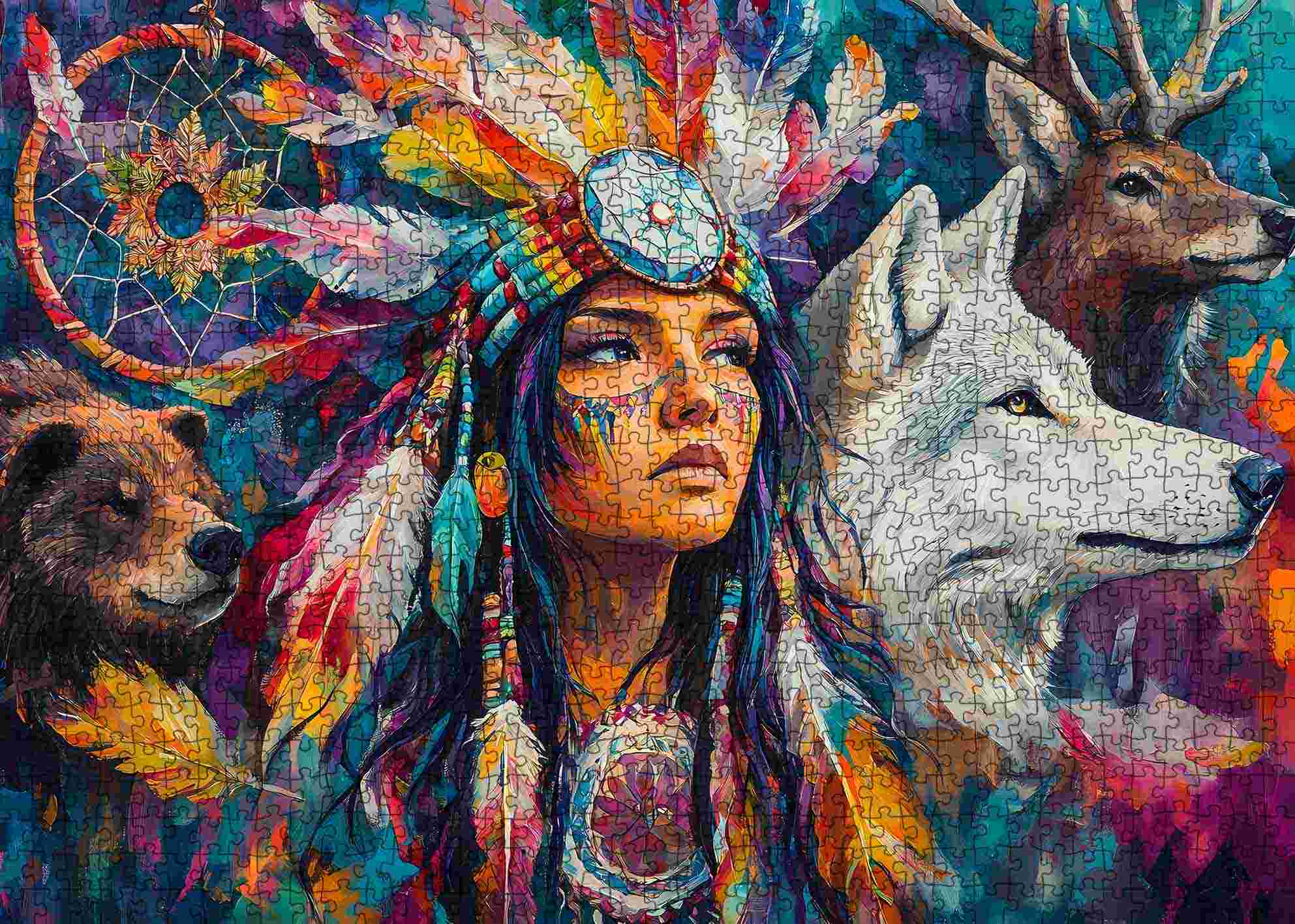 tucocoo-tribal-spirit-warrior-puzzle-1000-teile-kriegerin image 2
