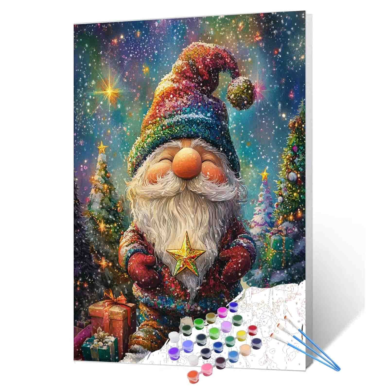 tucocoo-smiling-gnome-rainbow-malen-nach-zahlen-weihnachten image 1