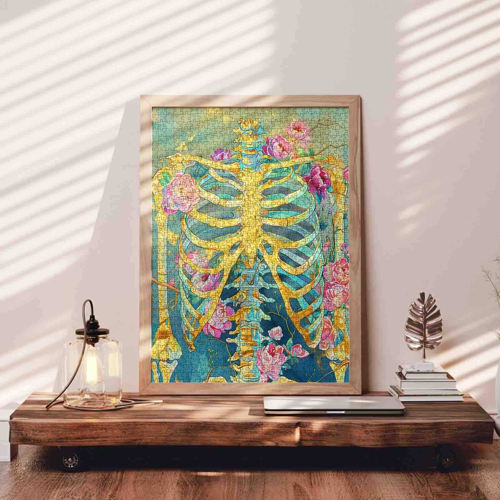 tucocoo-golden-skeleton-floral-fusion-puzzle-1000-teile-gold image 3