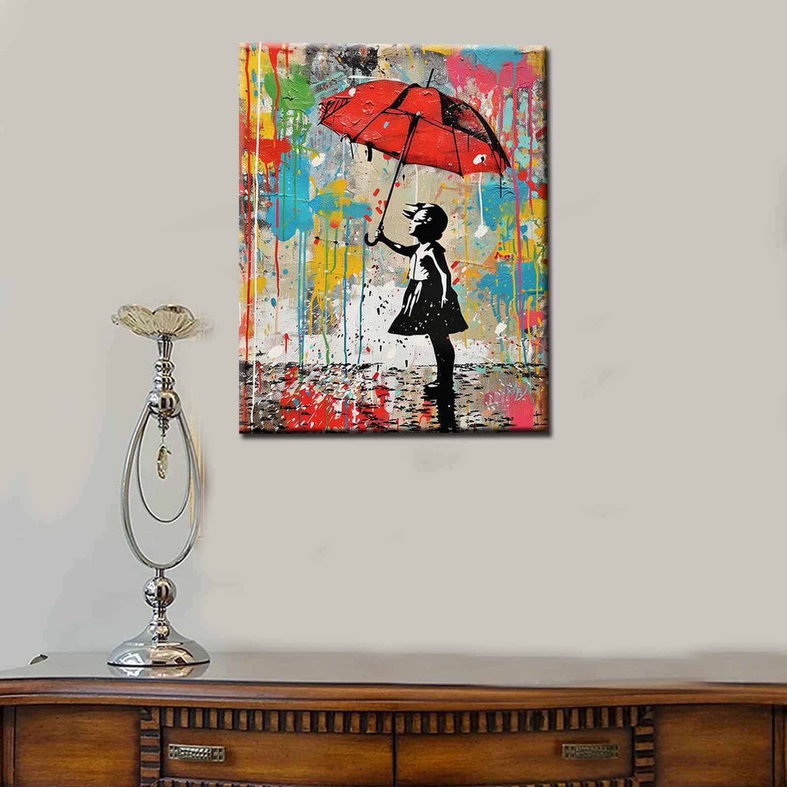 tucocoo-canvas-wall-art-m-dchen-rotem-regenschirm-leinwandbild-40x50cm image 2