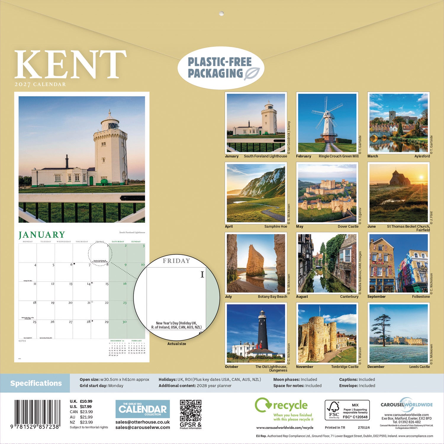 otter-house-calendars-kent-wandkalender-2027 image 2
