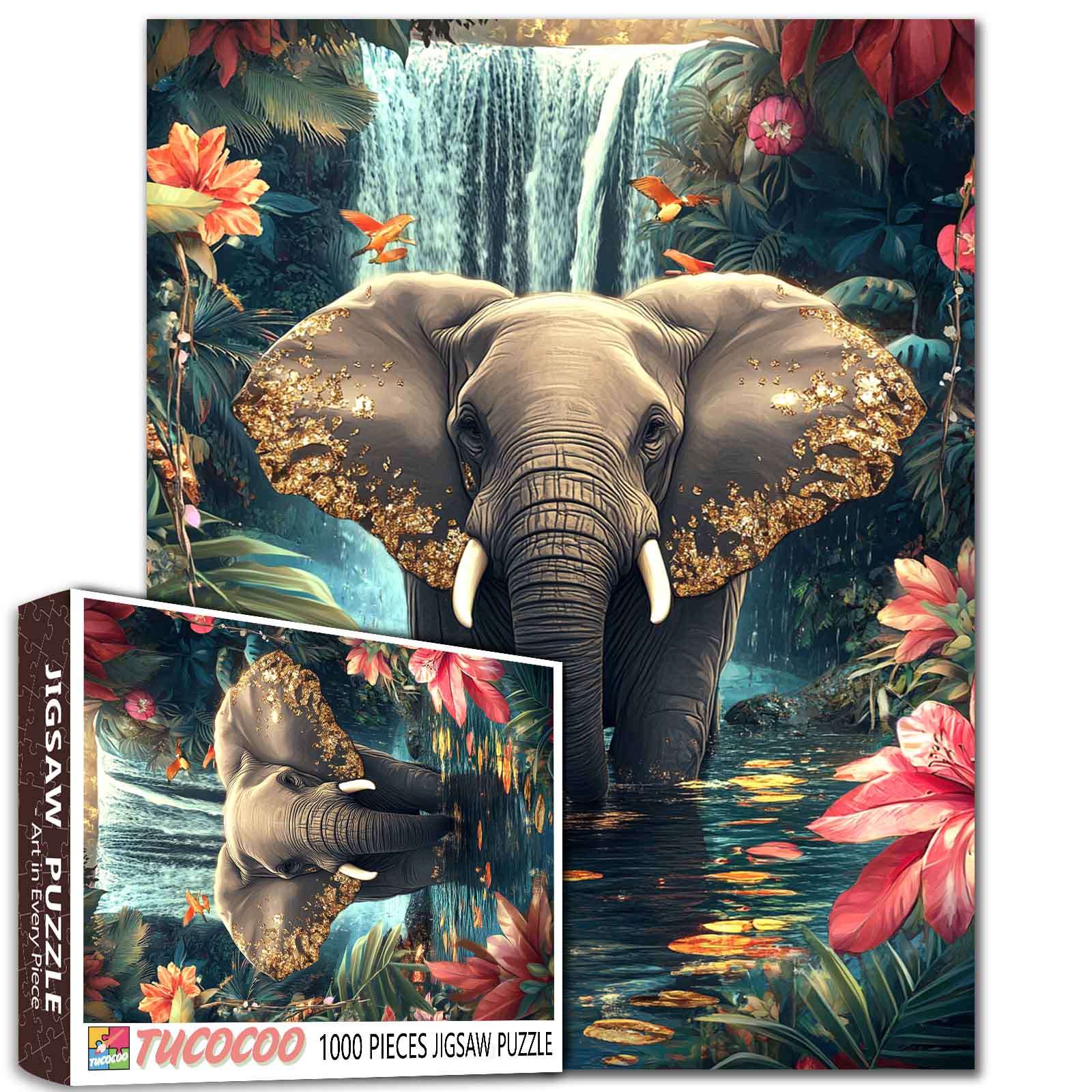tucocoo-golden-eared-elephant-puzzle-1000-teile-natur image 1