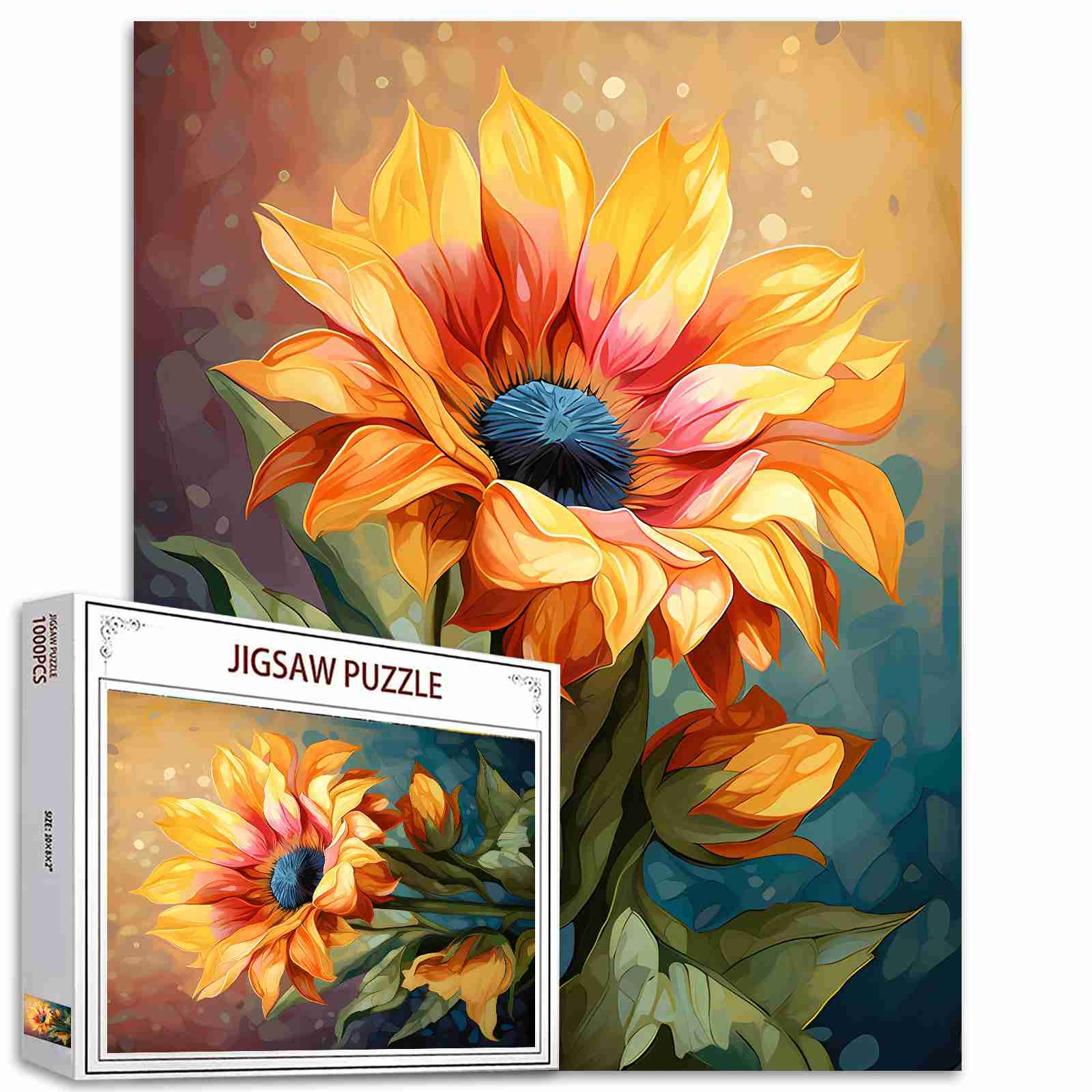 tucocoo-sunflower-watercolor-puzzle-1000-teile-aquarell image 1