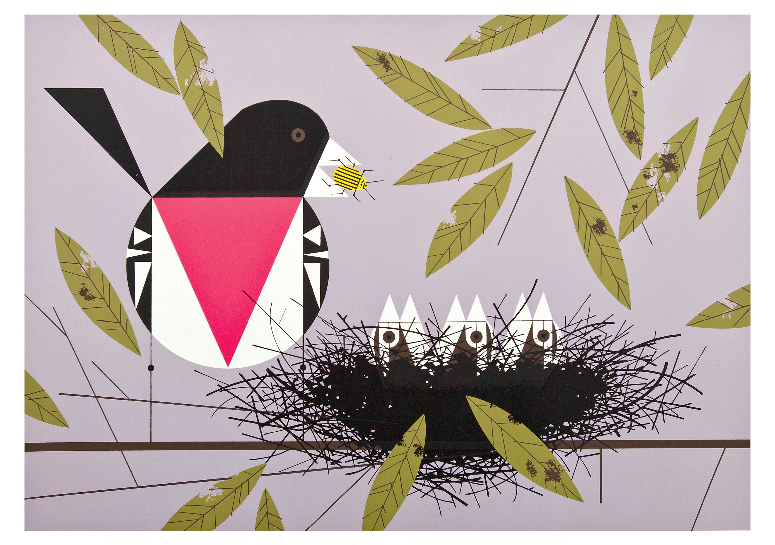 pomegranate-charley-harper-nesting-instinct-gru-karten-20er-v-gel image 4