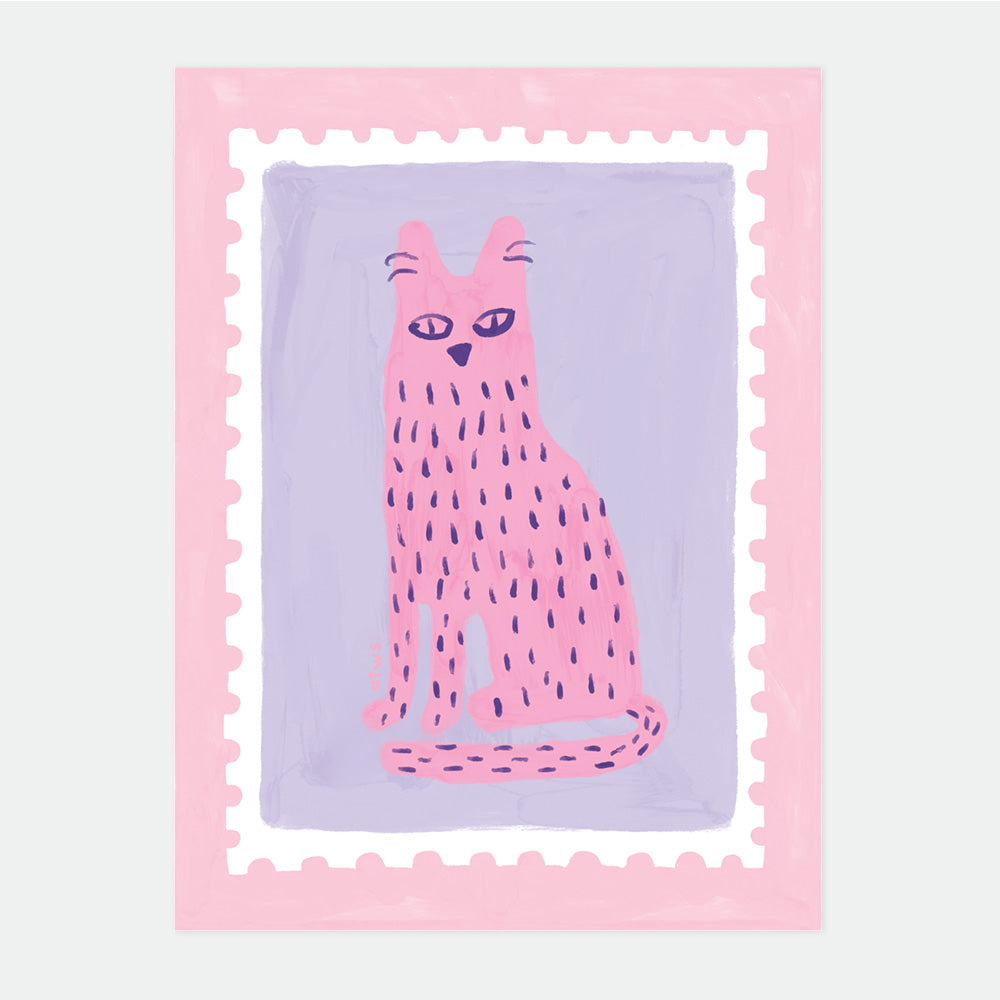 all-the-ways-to-say-stinky-cat-poster-50x70-cm-rosa-katze image 1