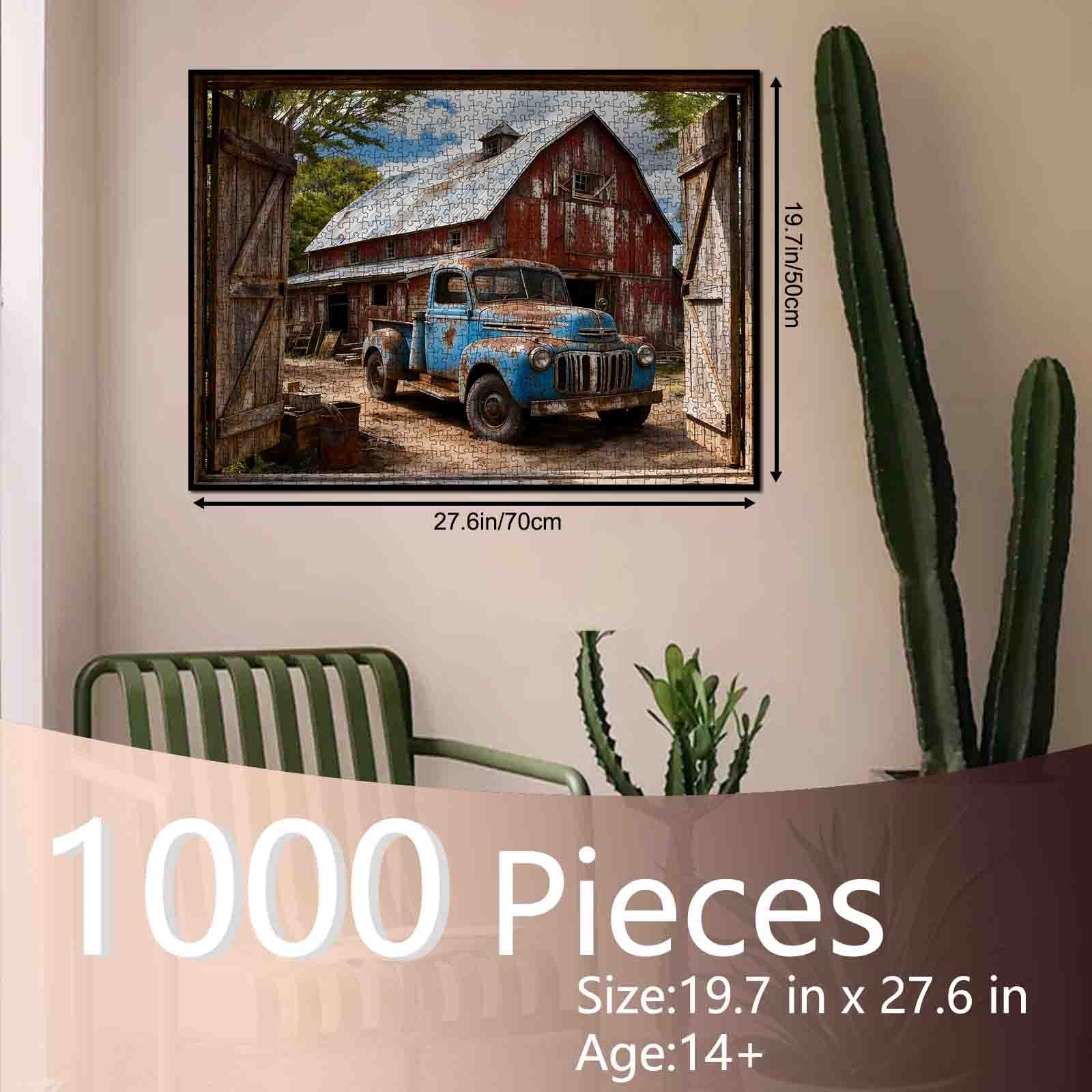 tucocoo-vintage-blue-pickup-barnyard-puzzle-1000-teile-hof image 5
