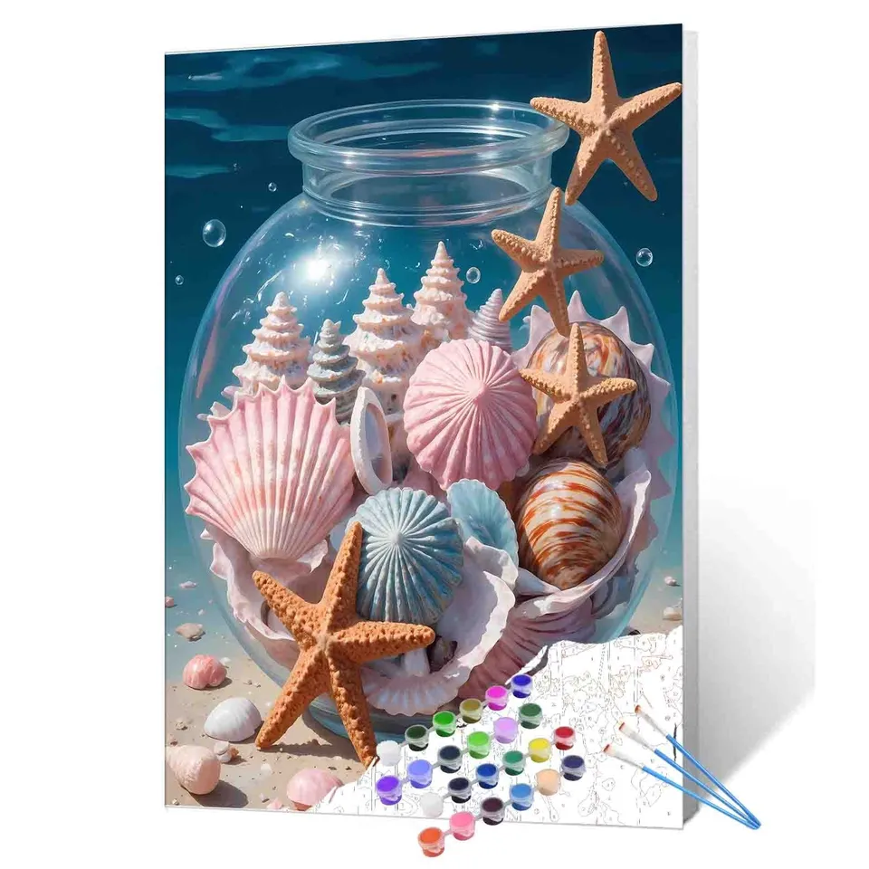 tucocoo-paint-by-numbers-undersea-shell-collection-malen-nach-zahlen-ohne-rahmen image 1
