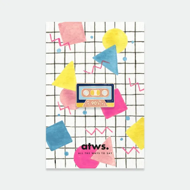 all-the-ways-to-say-small-tape-pin-kassette-emaille-retro image 1