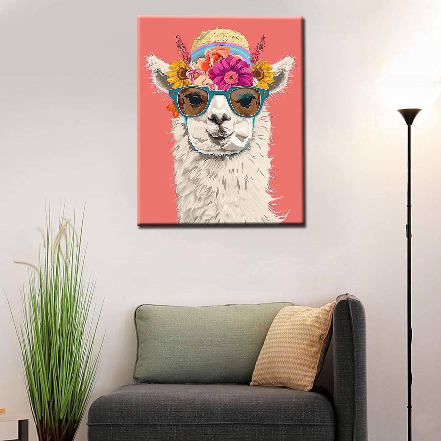 tucocoo-alpaca-with-sunglass-and-hat-malen-nach-zahlen-40x50cm image 2