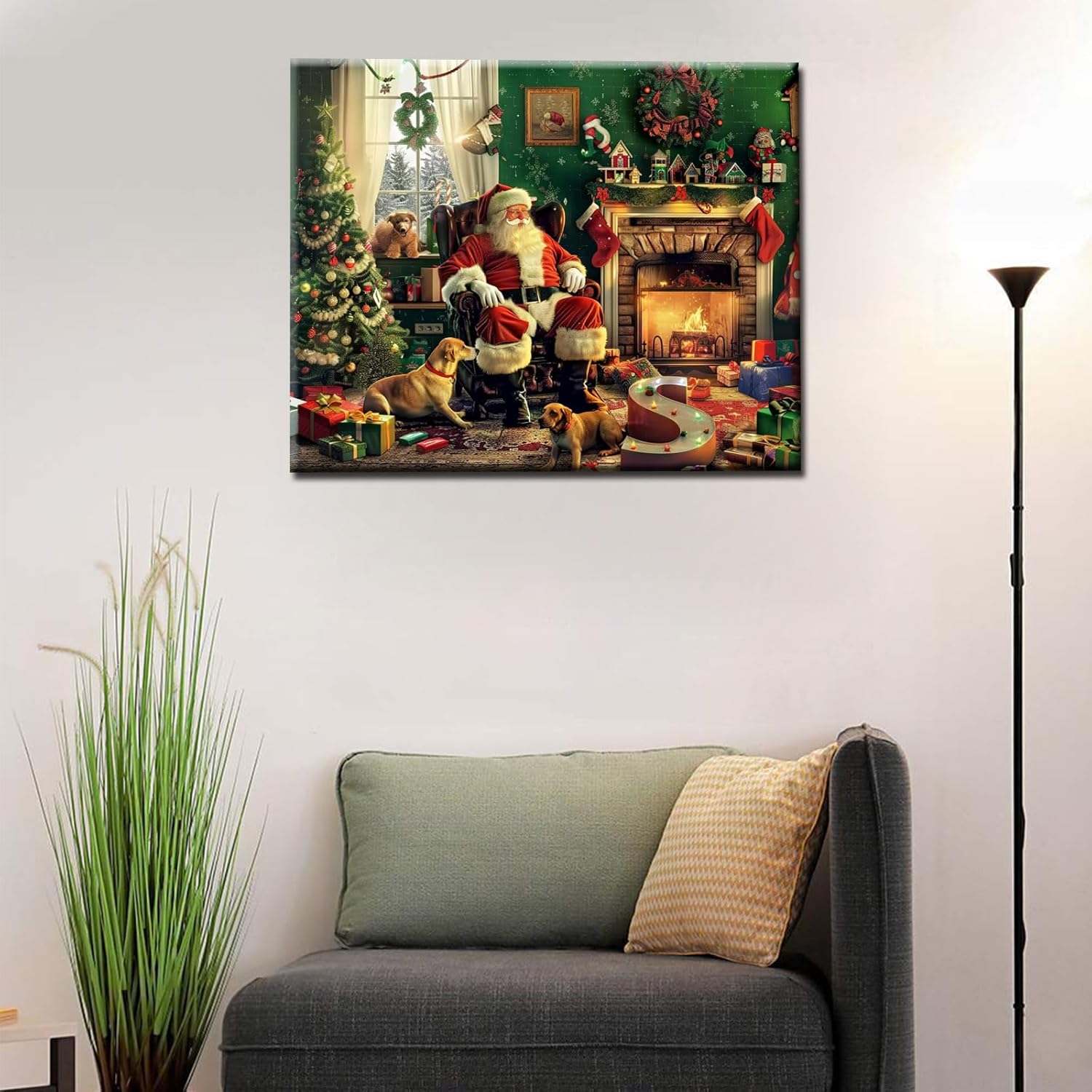 tucocoo-paint-by-numbers-santa-claus-and-dog-malen-nach-zahlen-kamin image 2