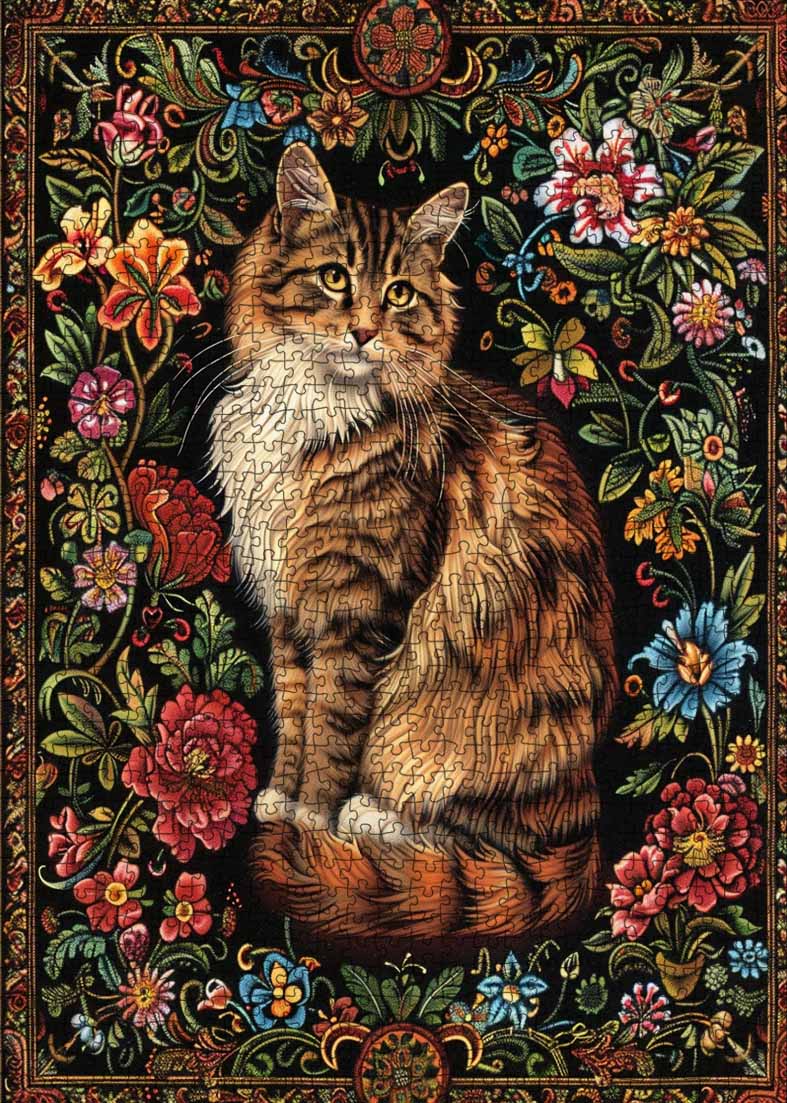 tucocoo-floral-cat-puzzle-1000-teile-katze-blumen image 2