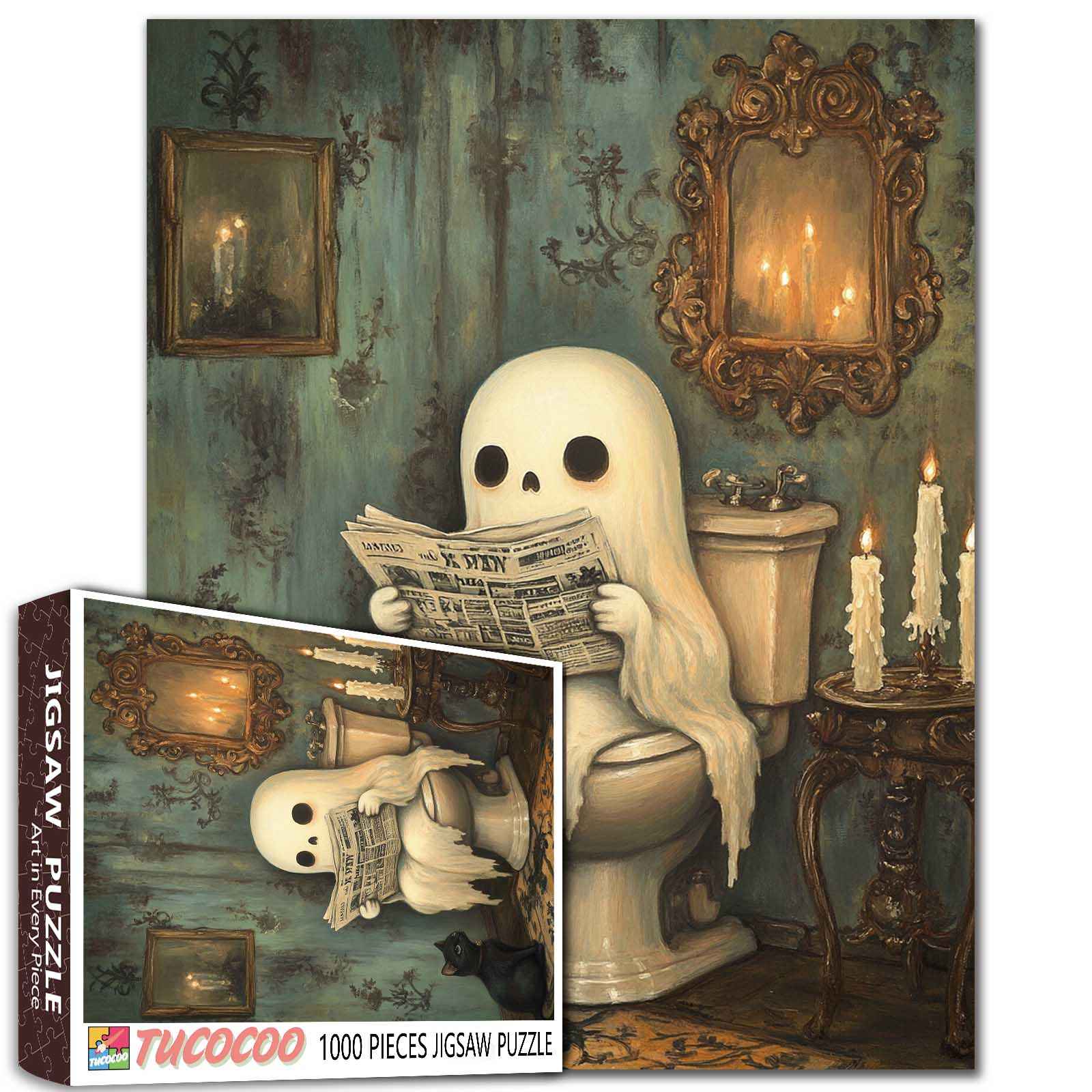 tucocoo-vintage-ghost-restroom-puzzle-1000-teile-halloween image 1