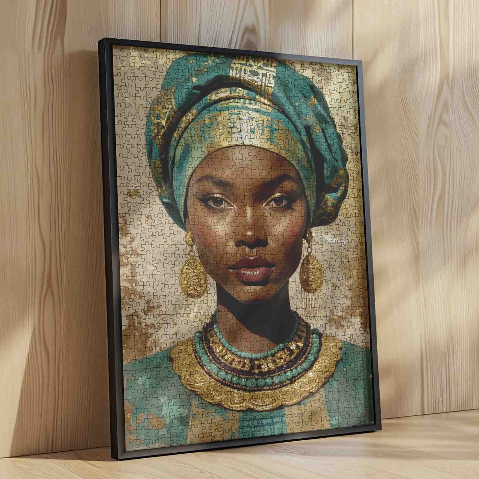tucocoo-golden-grace-african-woman-puzzle-1000-teile-portrait image 4