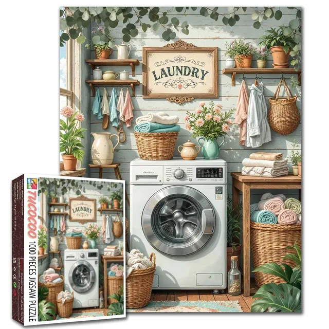 tucocoo-cozy-green-laundry-room-puzzle-1000-teile image 1