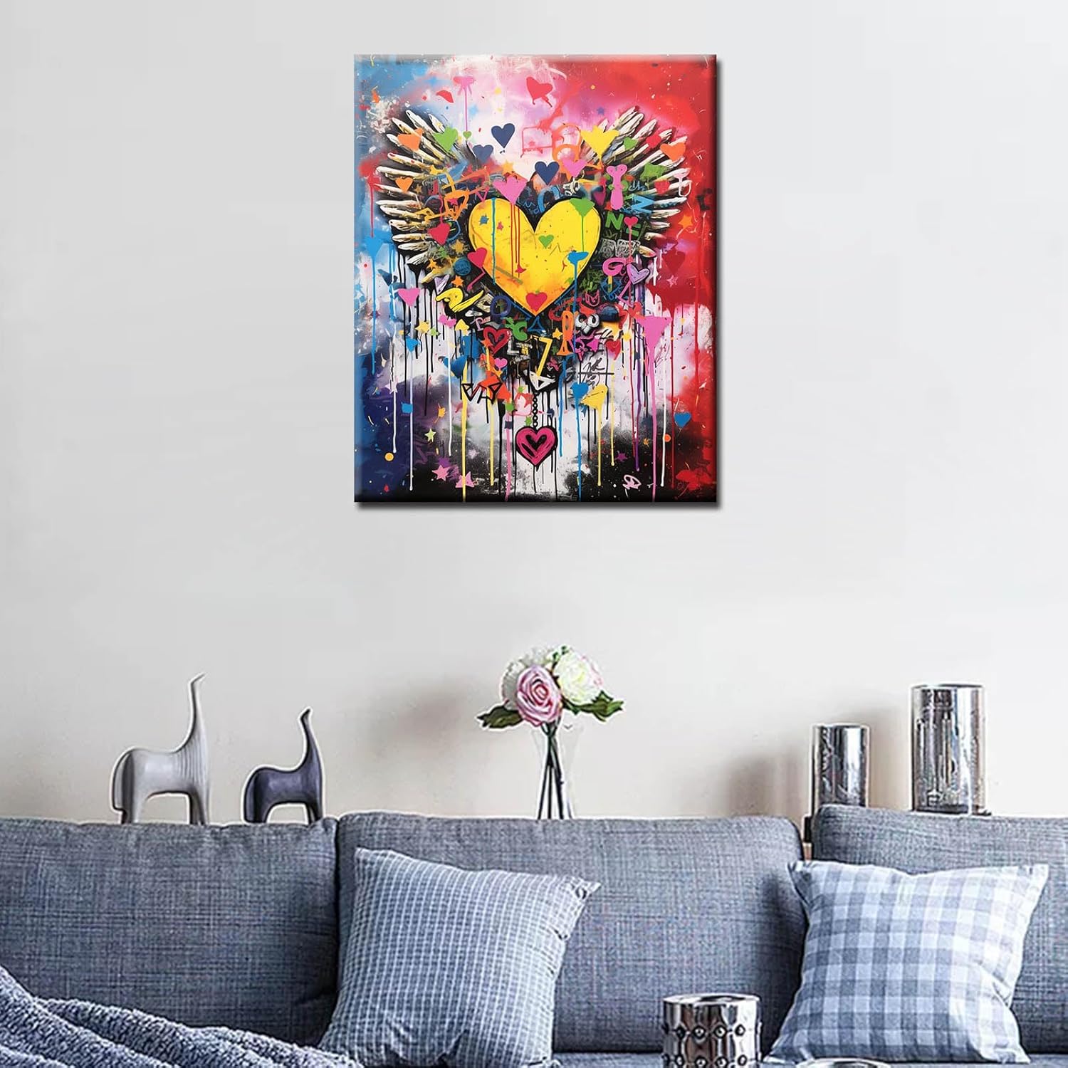tucocoo-paint-by-numbers-banksy-herz-malen-nach-zahlen-40x50-gelb image 2