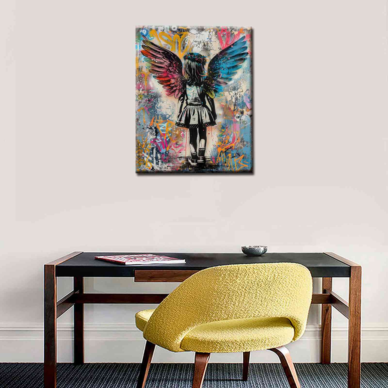 tucocoo-canvas-wall-art-girl-with-angel-wings-leinwandbild-30x40cm-gerahmt image 2