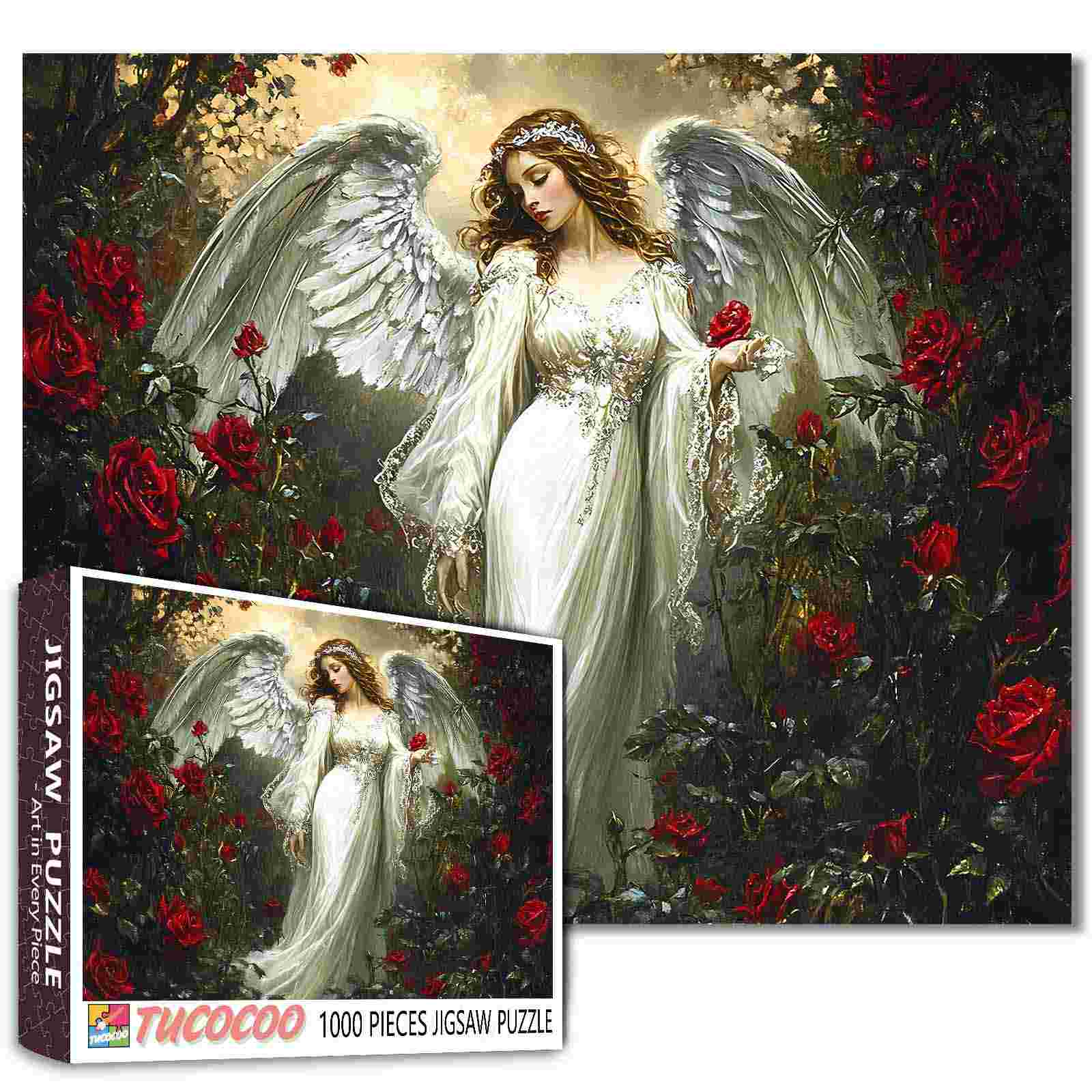 tucocoo-angelic-rose-guardian-puzzle-1000-teile-engel image 1