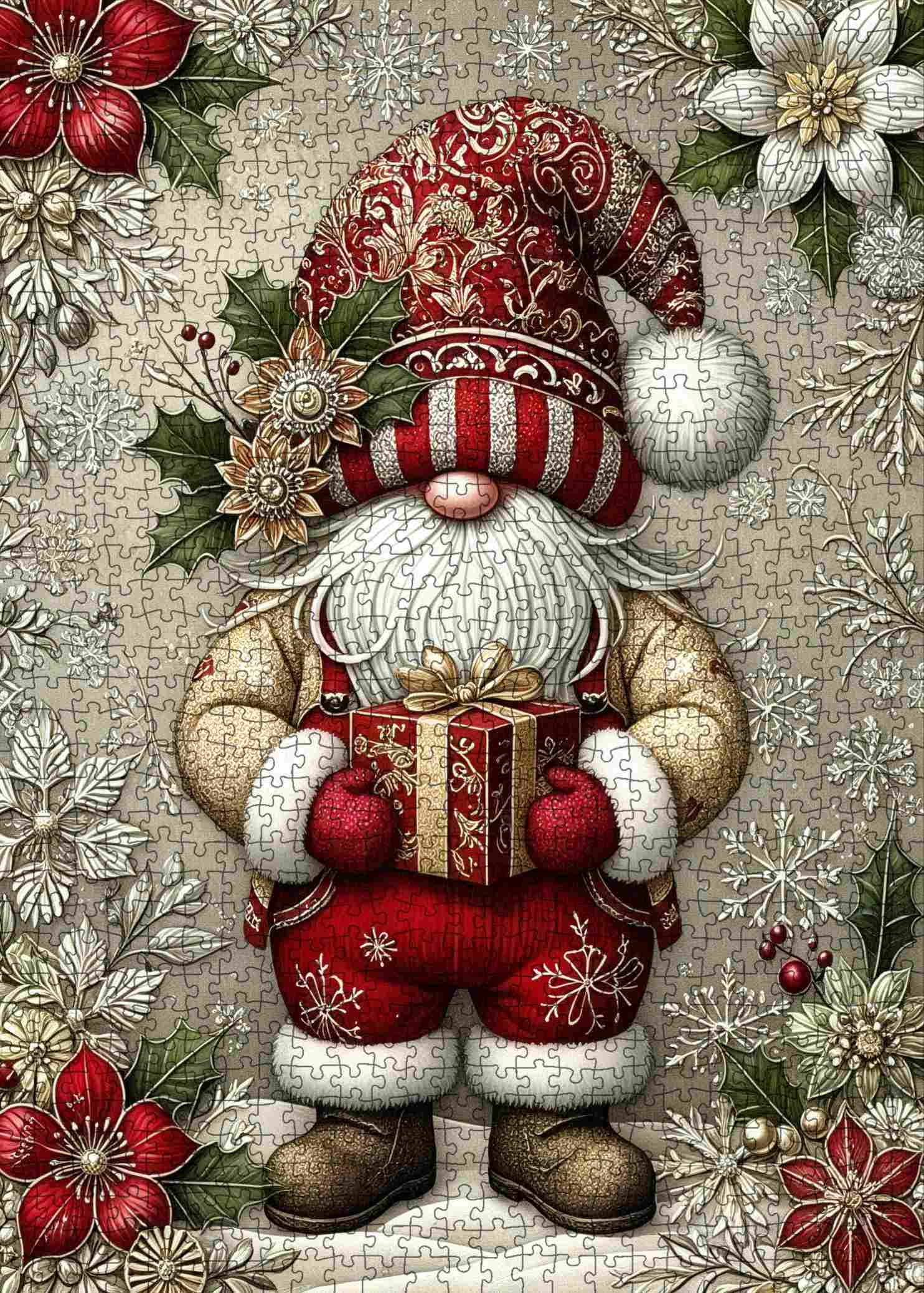tucocoo-santa-gnome-with-gift-puzzle-1000-teile-weihnachten image 2