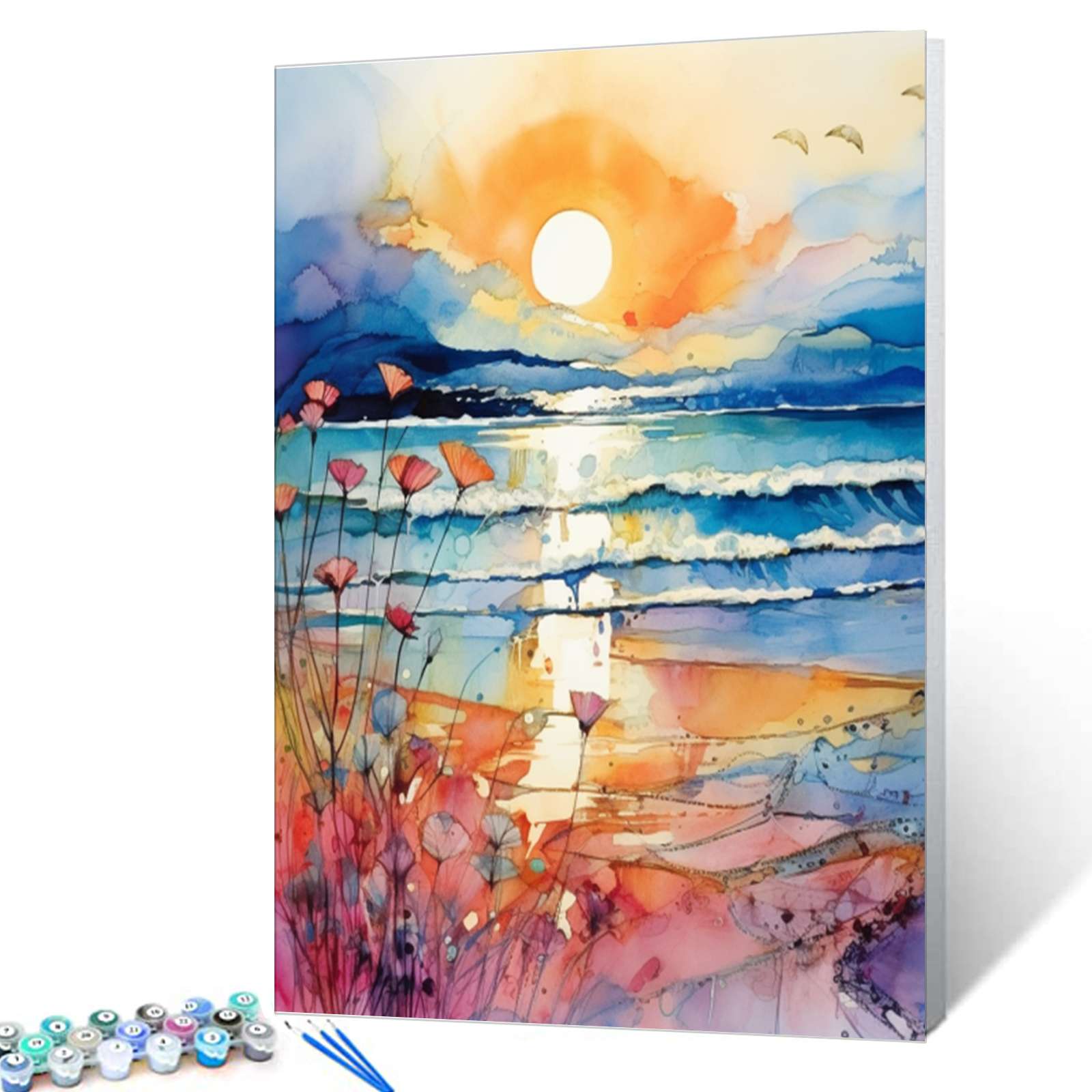 tucocoo-tranquil-sunset-waves-malen-nach-zahlen-ohne-rahmen image 1