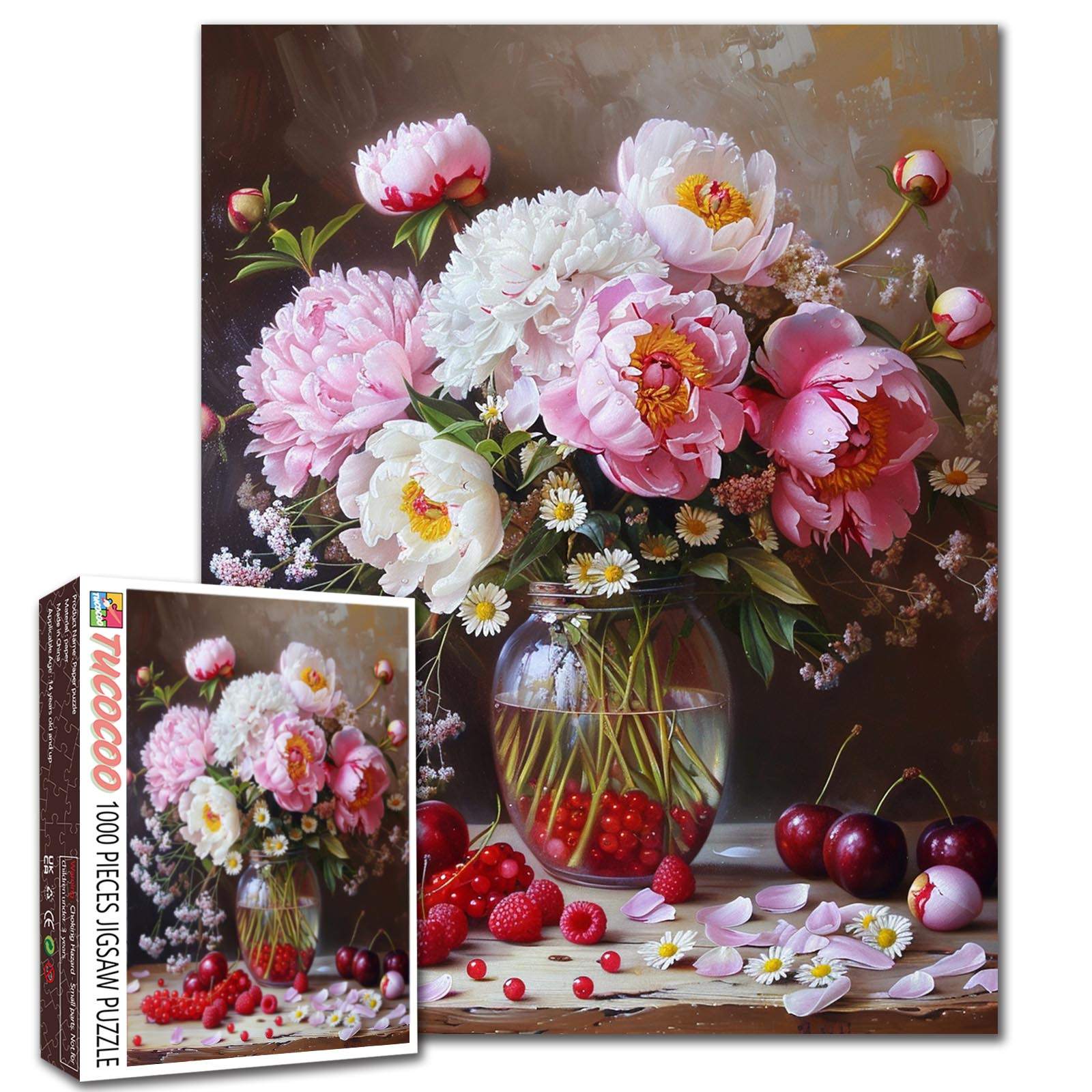 tucocoo-peony-still-life-jigsaw-puzzle-1000-teile-blumen image 1