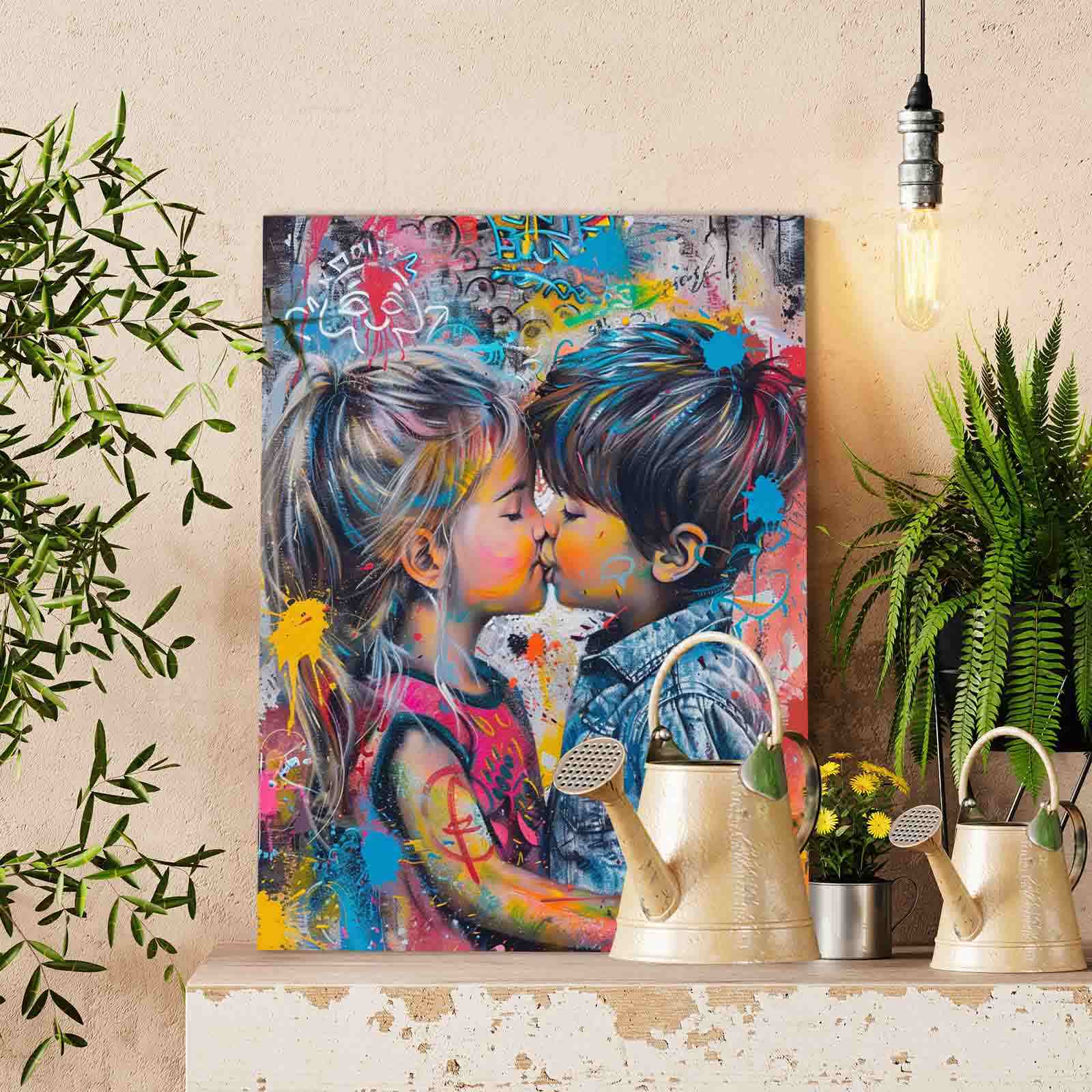 tucocoo-graffiti-style-kiss-malen-nach-zahlen-ohne-rahmen image 2