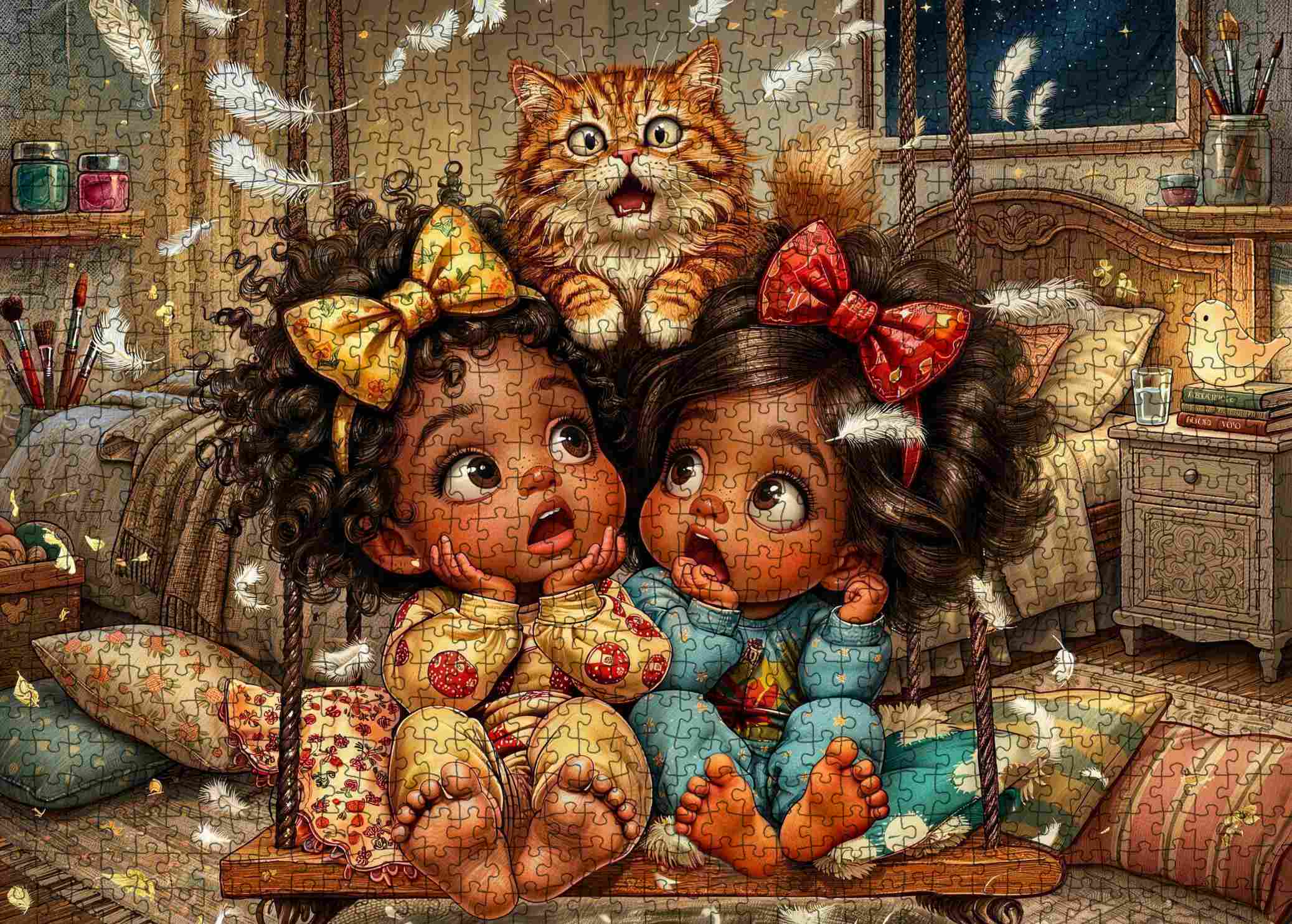 tucocoo-jigsaw-cozy-pillow-fight-girls-puzzle-1000-teile image 2
