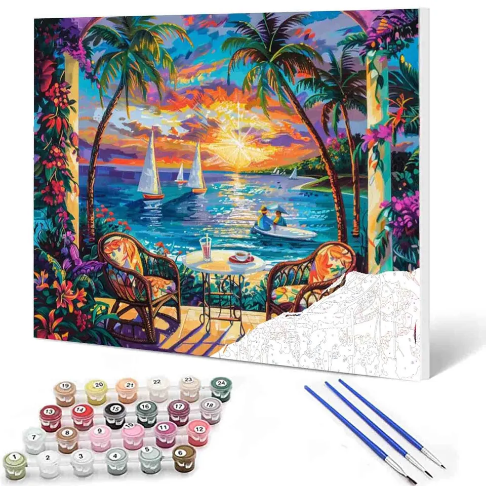 tucocoo-ocean-paradise-view-malen-nach-zahlen-40x50-ohne-rahmen-palmen image 1