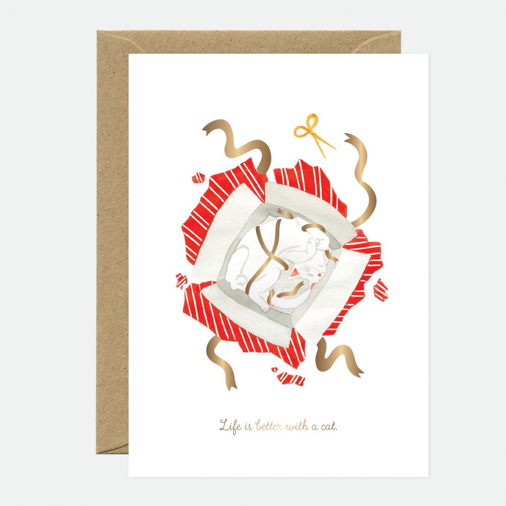 all-the-ways-to-say-better-with-a-cat-gru-karte-a6-goldfolie image 1