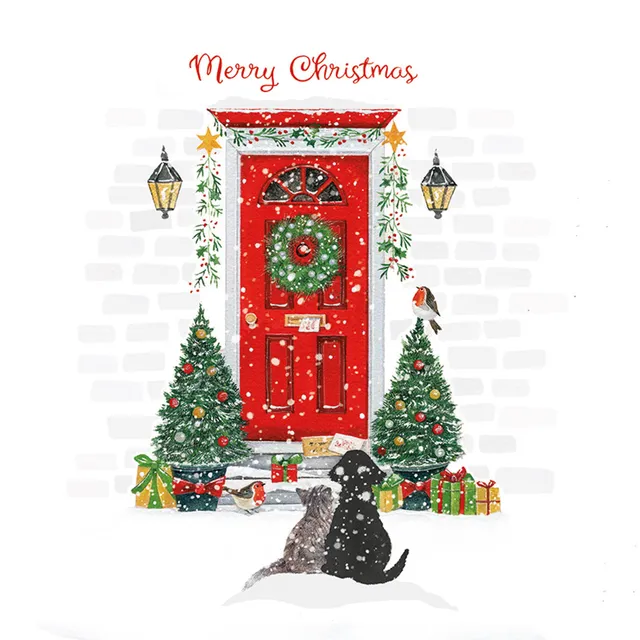 otter-house-waiting-on-the-doorstep-weihnachtskarten-10er image 1