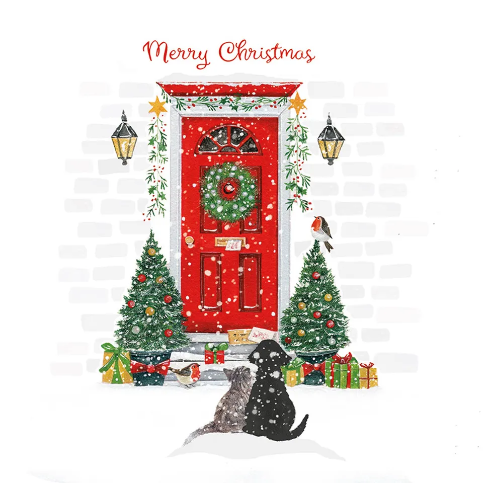 otter-house-waiting-on-the-doorstep-weihnachtskarten-10er image 1