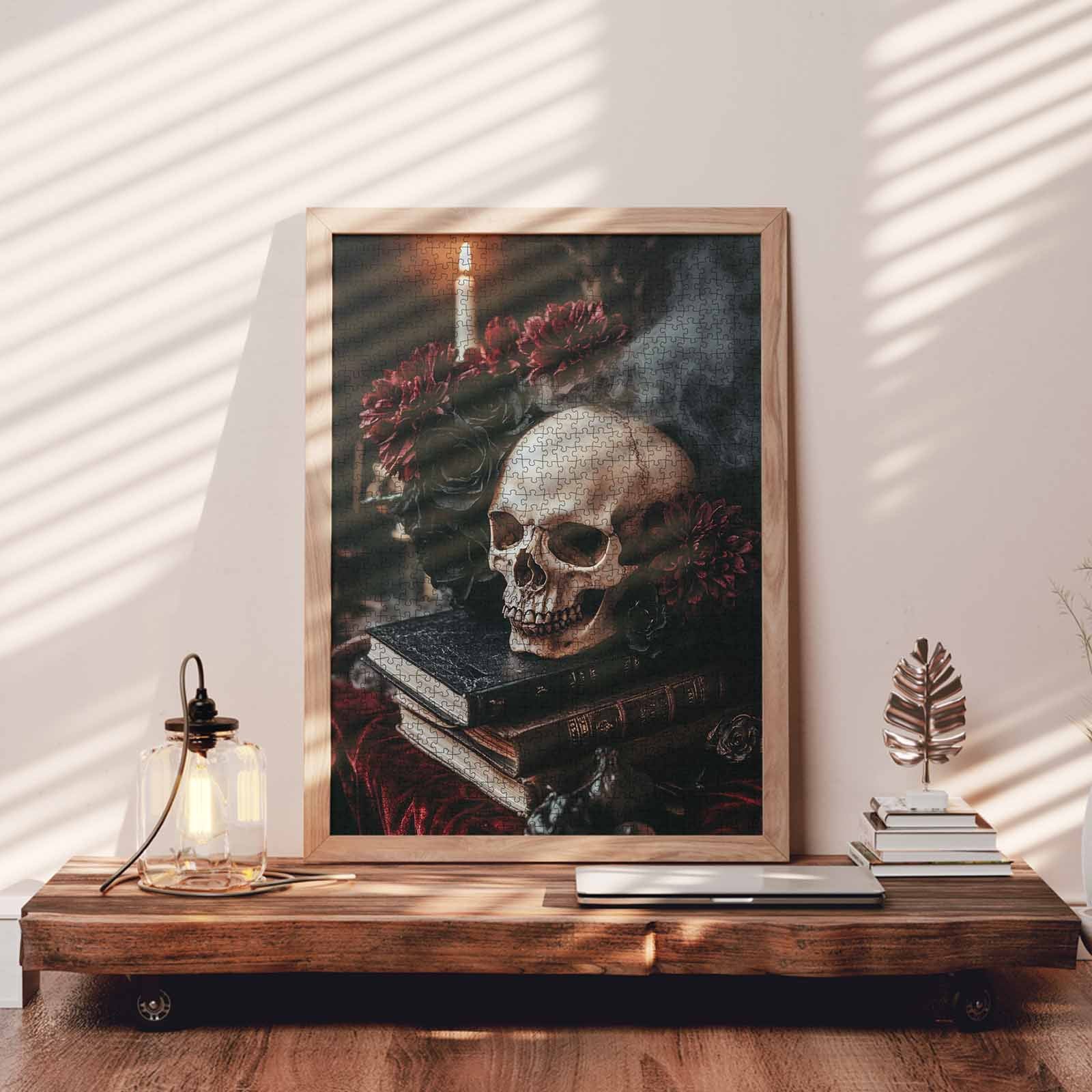 tucocoo-skull-roses-candlelight-puzzle-1000-teile-totenkopf image 3
