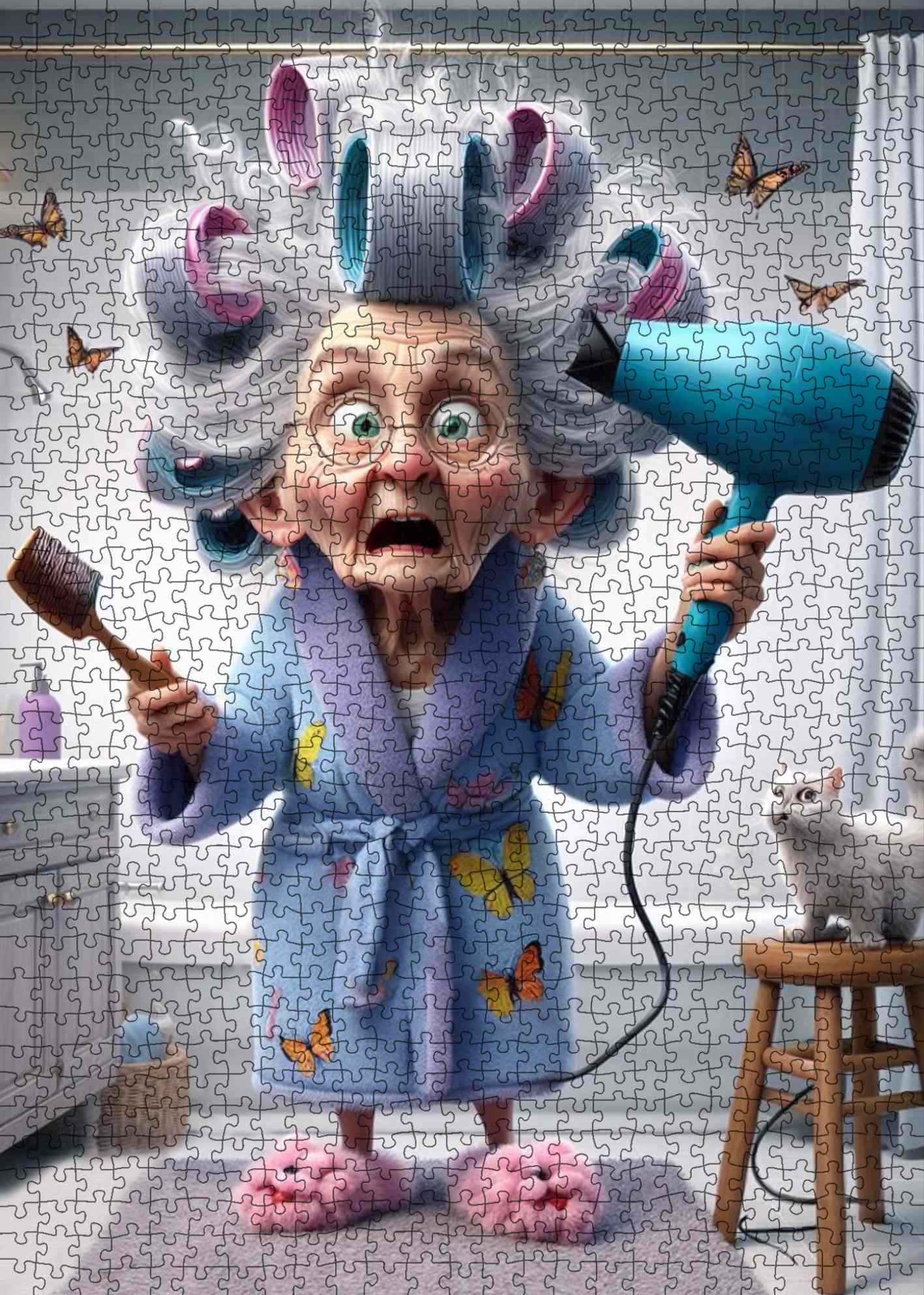 tucocoo-hair-dryer-granny-puzzle-1000-teile-oma-f-hn image 2