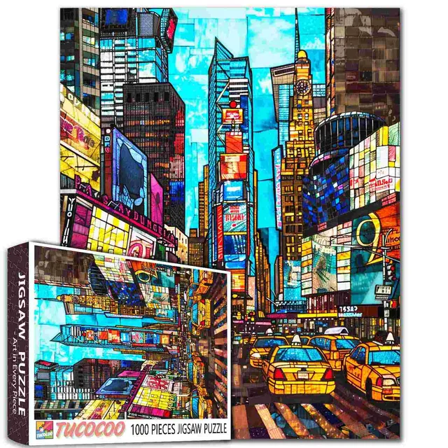 tucocoo-jigsaw-manhattan-city-view-puzzle-1000-teile-glasmalerei image 1