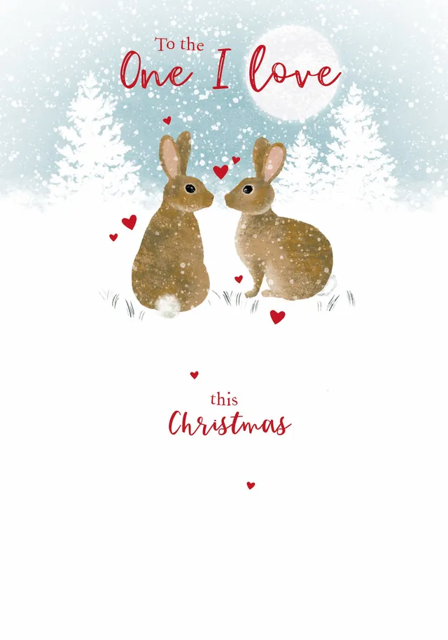 otter-house-one-i-love-weihnachtskarte-hase-schnee-einzelkarte image 1