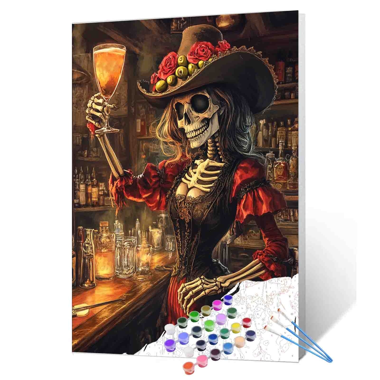 tucocoo-skeleton-lady-malen-nach-zahlen-halloween image 1