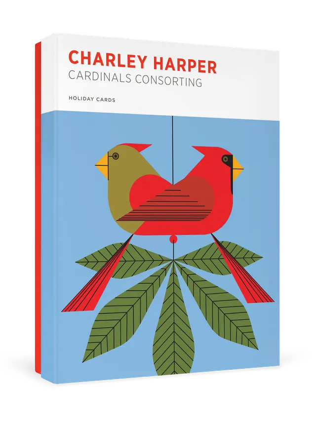 pomegranate-charley-harper-cardinals-weihnachtskarten-box-set image 1