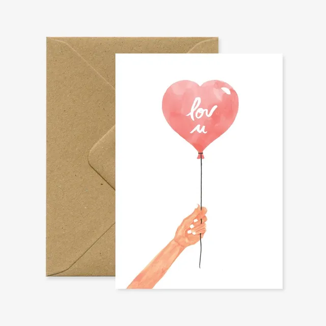 all-the-ways-to-say-heart-balloon-liebeskarte-a6-herz image 1