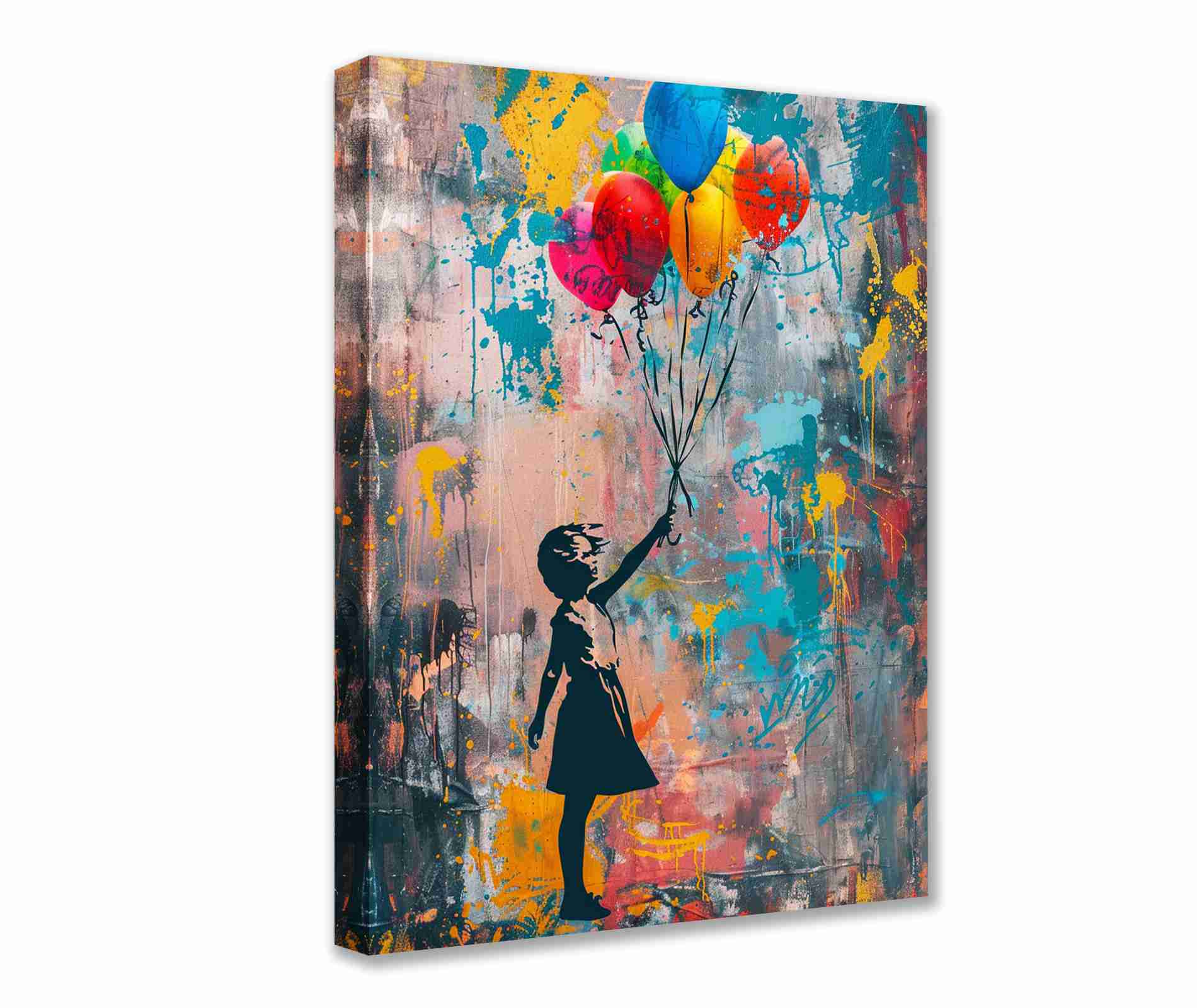 tucocoo-girl-colorful-balloons-graffiti-leinwandbild-bunt image 1