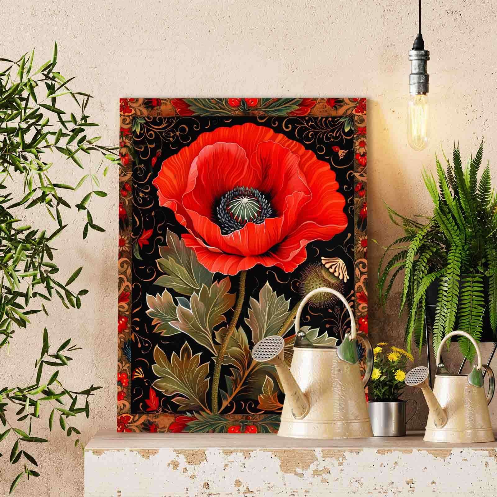 tucocoo-red-poppy-folk-malen-nach-zahlen-40x50-mohn image 2