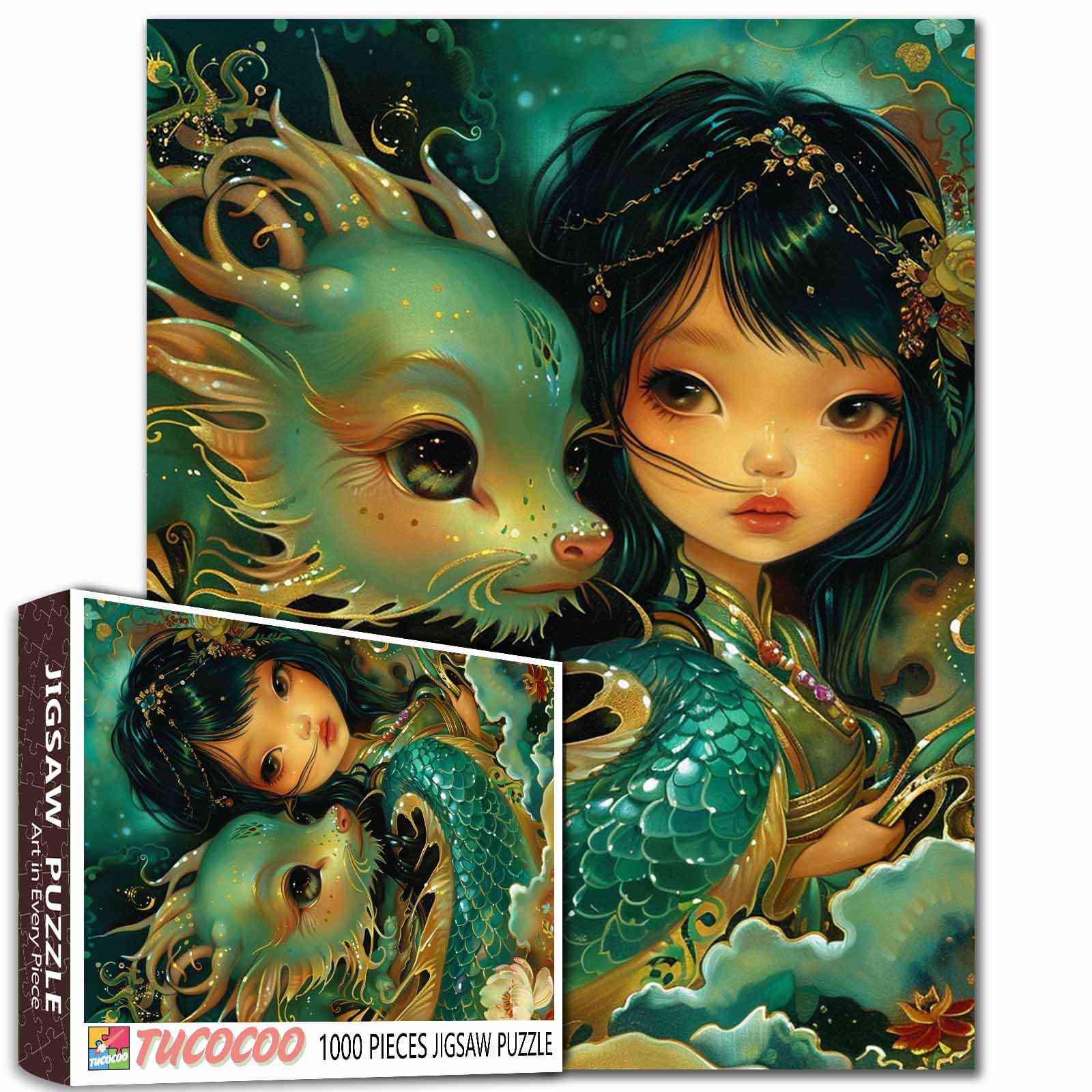 tucocoo-girl-dragon-puzzle-1000-teile-fantasy-m-dchen image 1