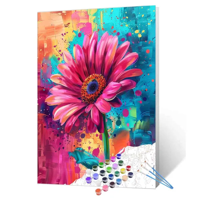 tucocoo-paint-by-numbers-vivid-daisy-bloom-malset-40x50-blumen image 1
