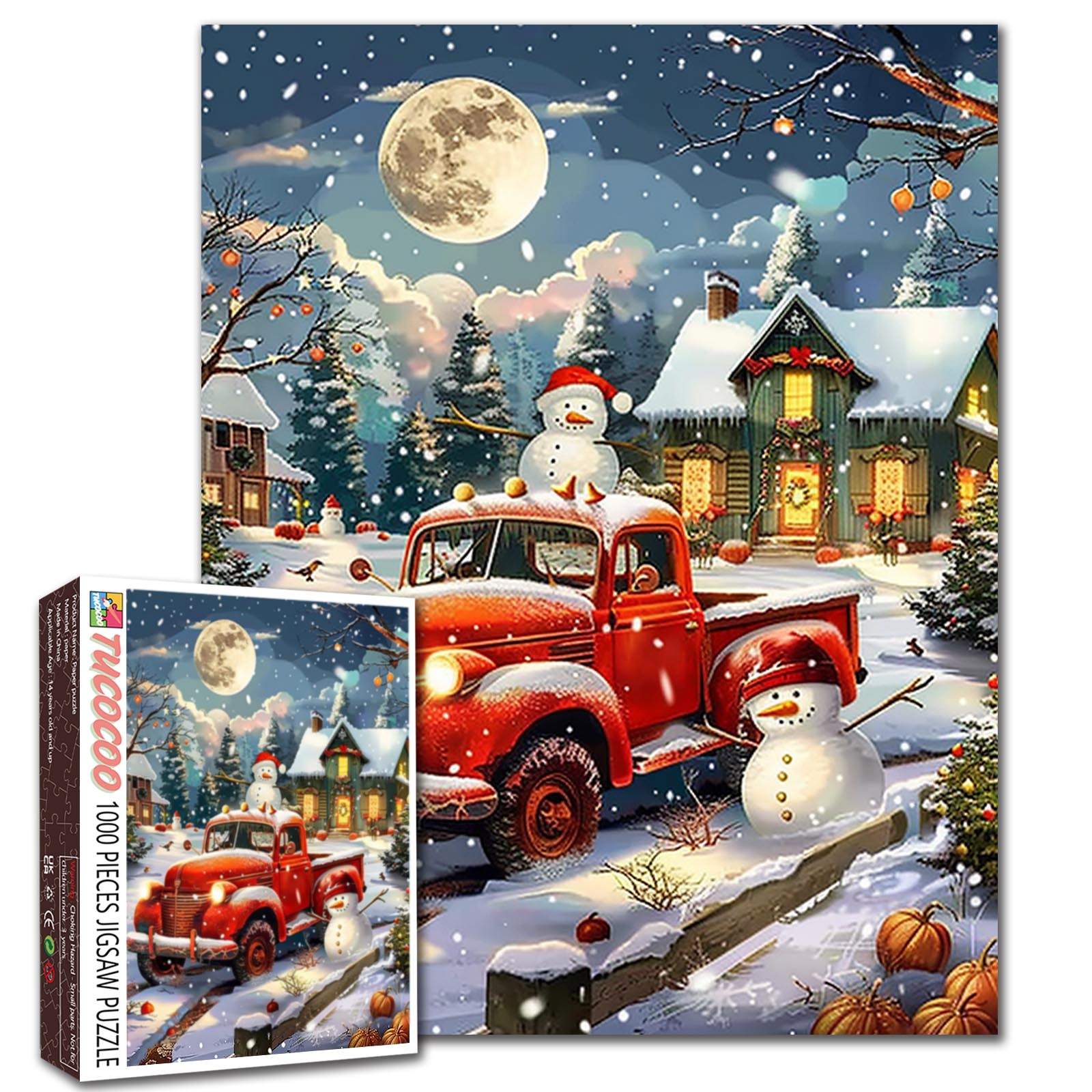 tucocoo-christmas-red-truck-puzzle-1000-teile-weihnachten image 1