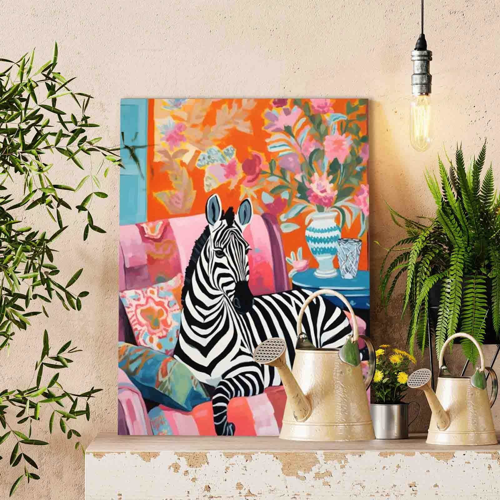 tucocoo-zebra-sitting-on-sofa-malen-nach-zahlen-40x50-tier image 2